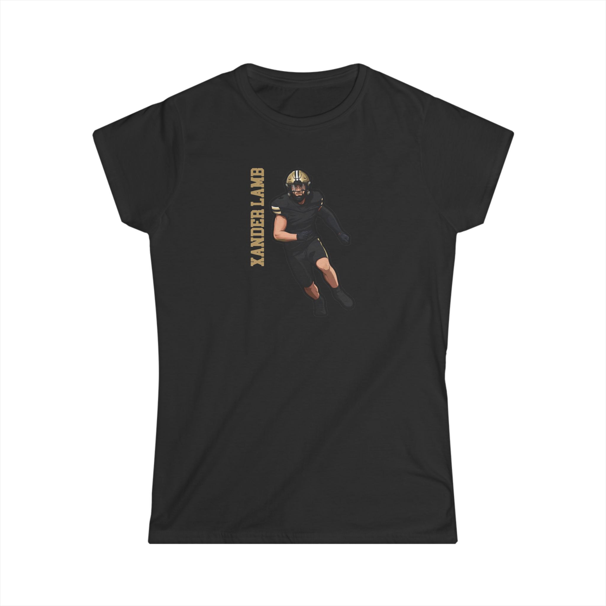 Women's Softstyle Tee — character_name_vertical in Black