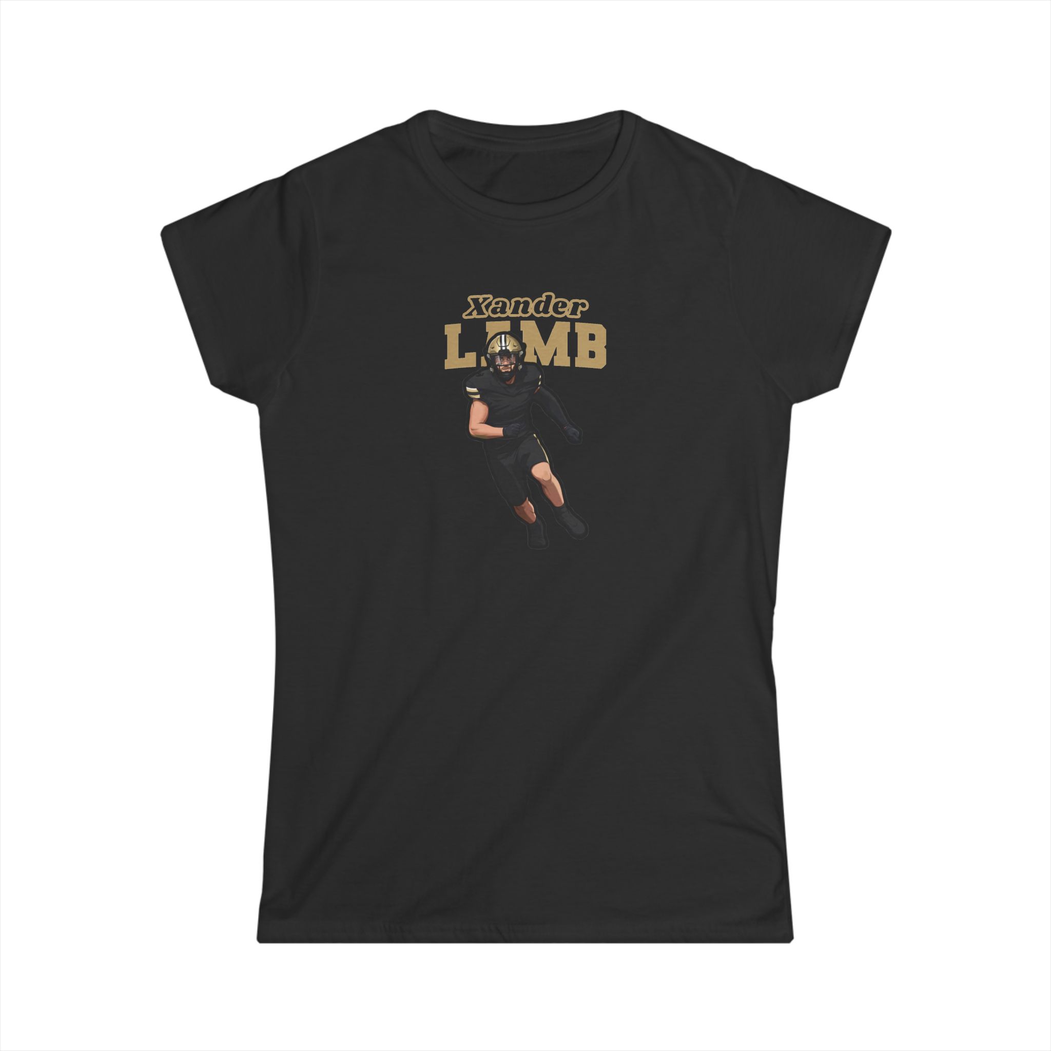 Women's Softstyle Tee — character_name_arch in Black