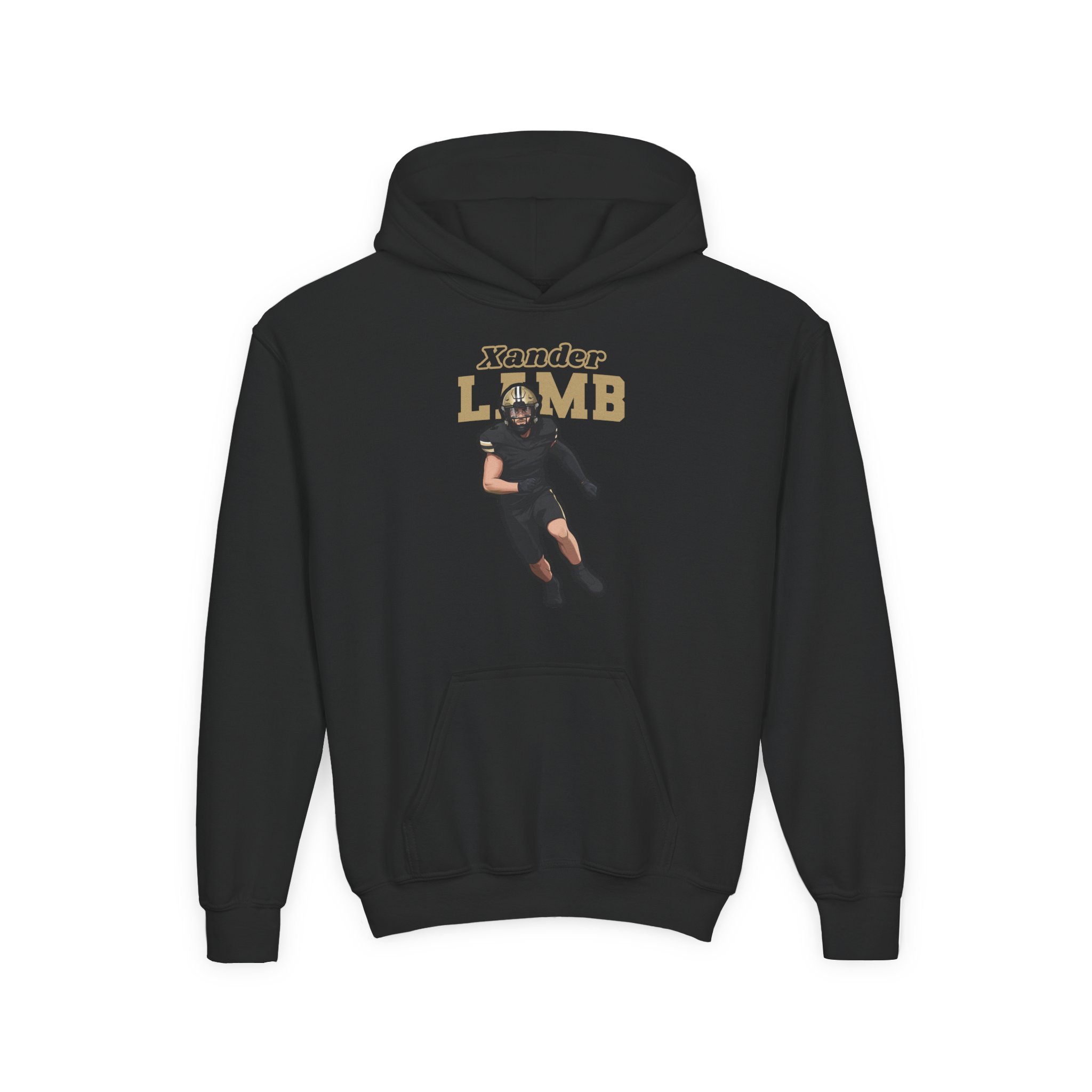 Youth Hoodie — character_name_arch in Black