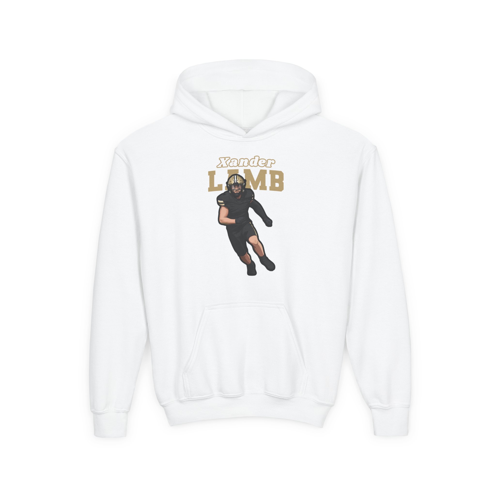 Youth Hoodie — character_name_arch in White