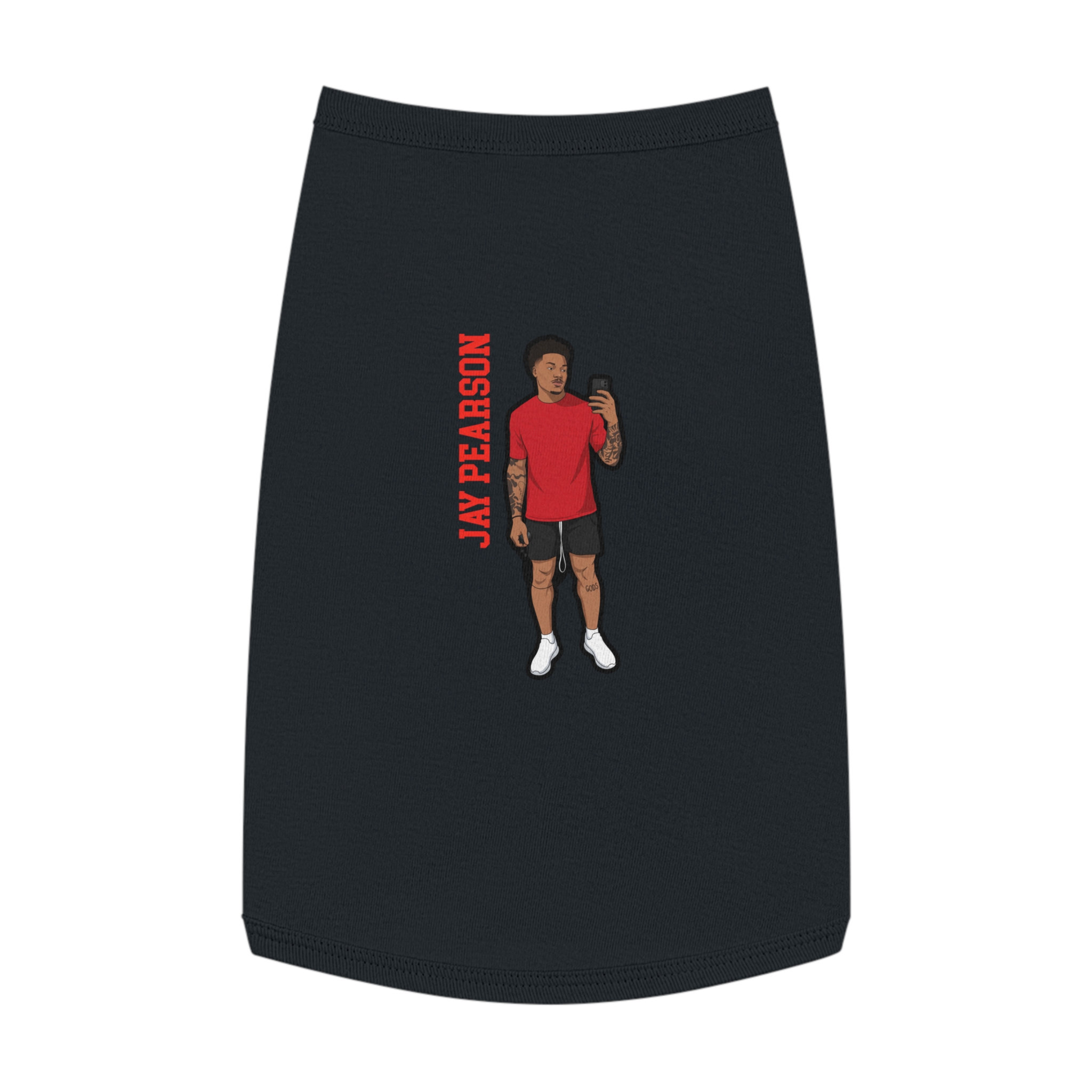 Pet Tank Top — character_name_vertical in Black