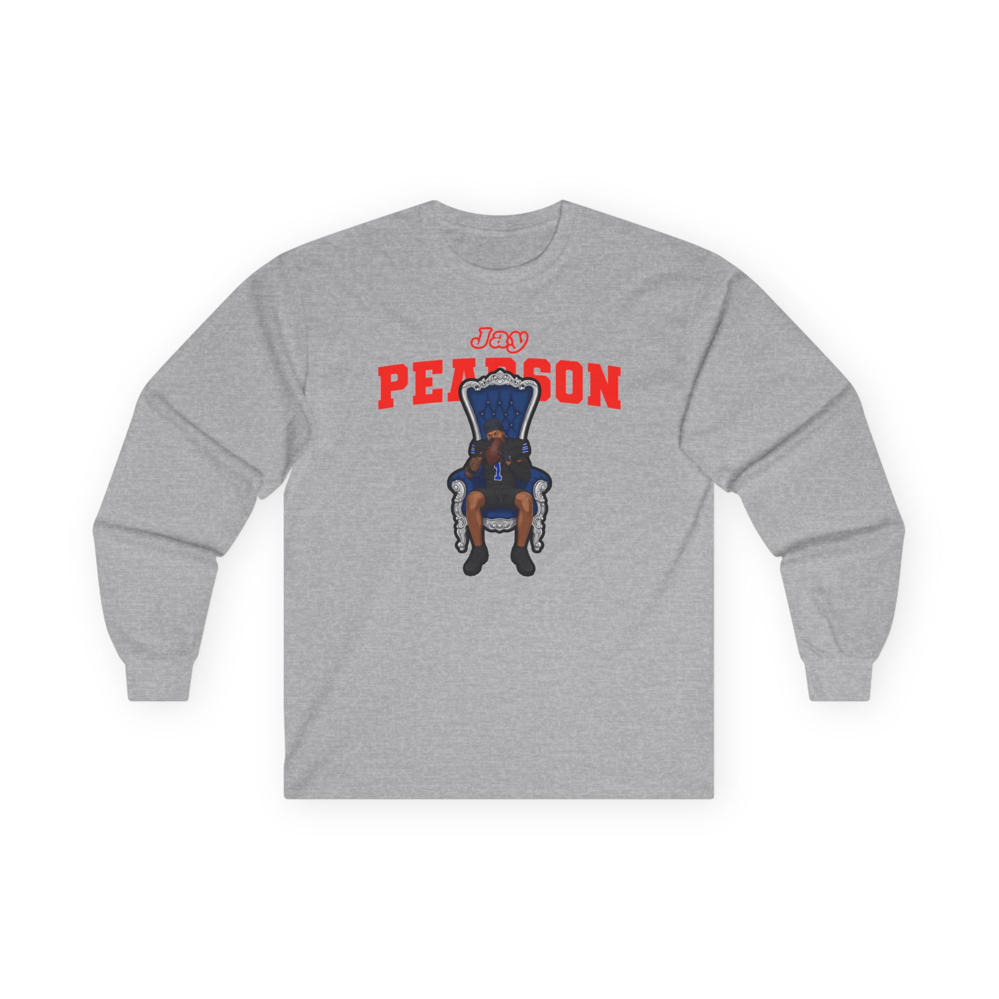 Long Sleeve Tee — character_name_arch in Grey