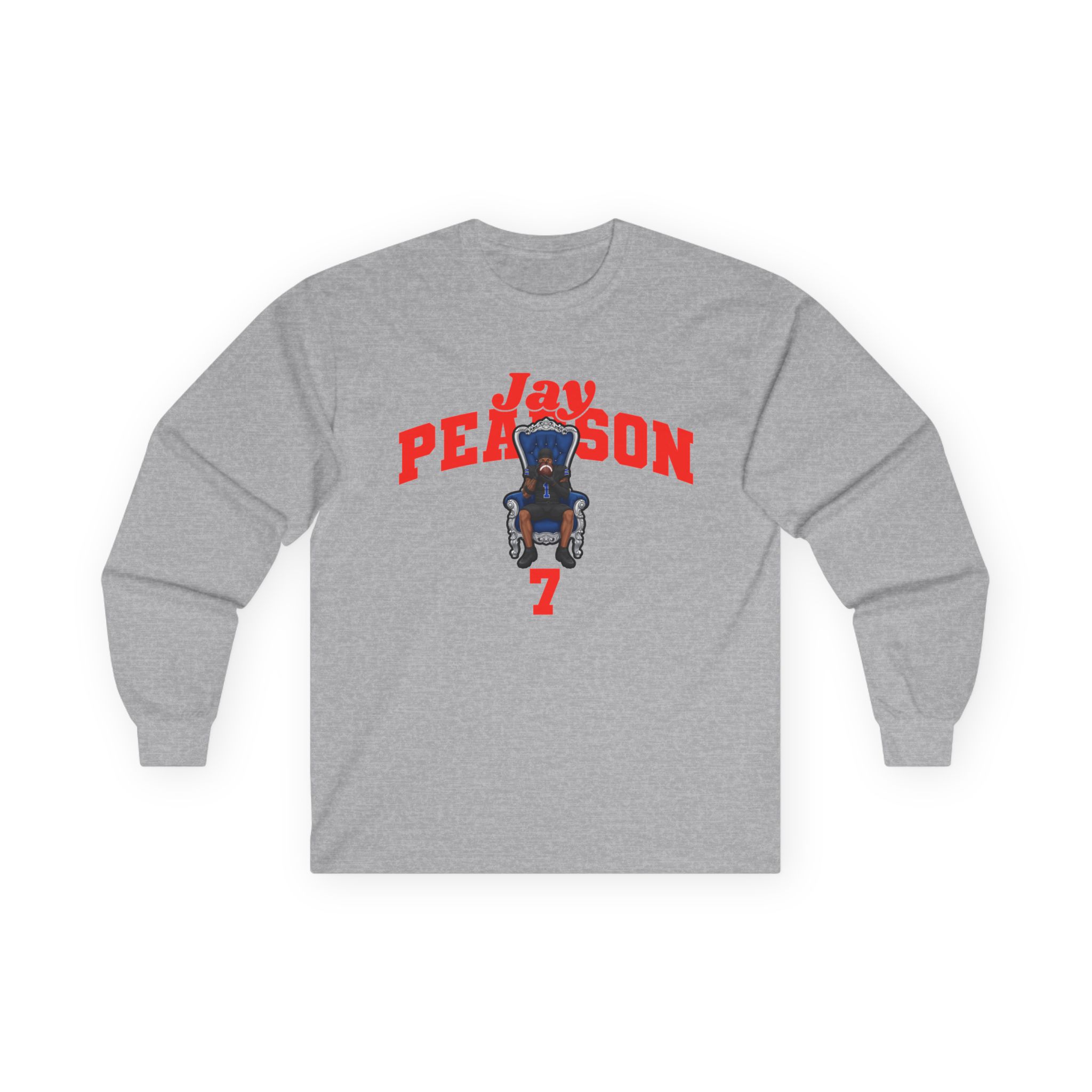 Long Sleeve Tee — character_signature_arch in Grey