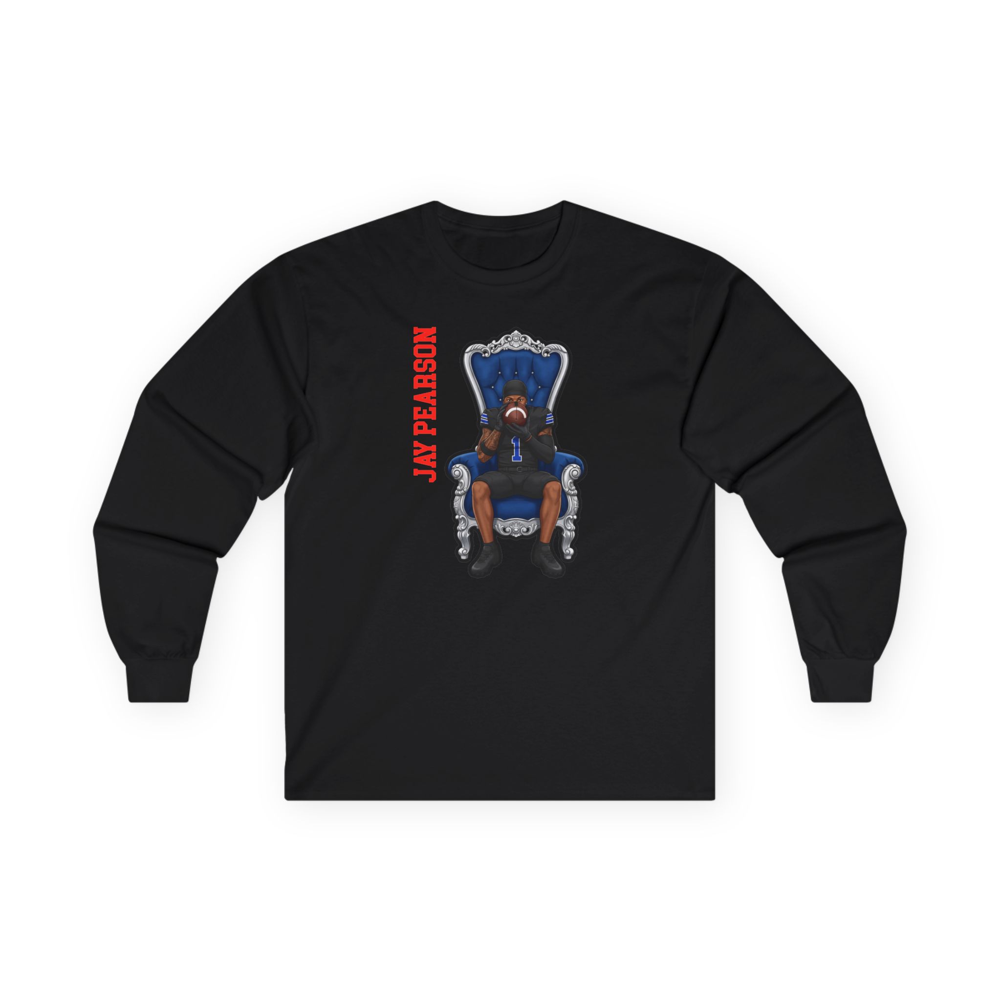 Long Sleeve Tee — character_name_vertical in Black