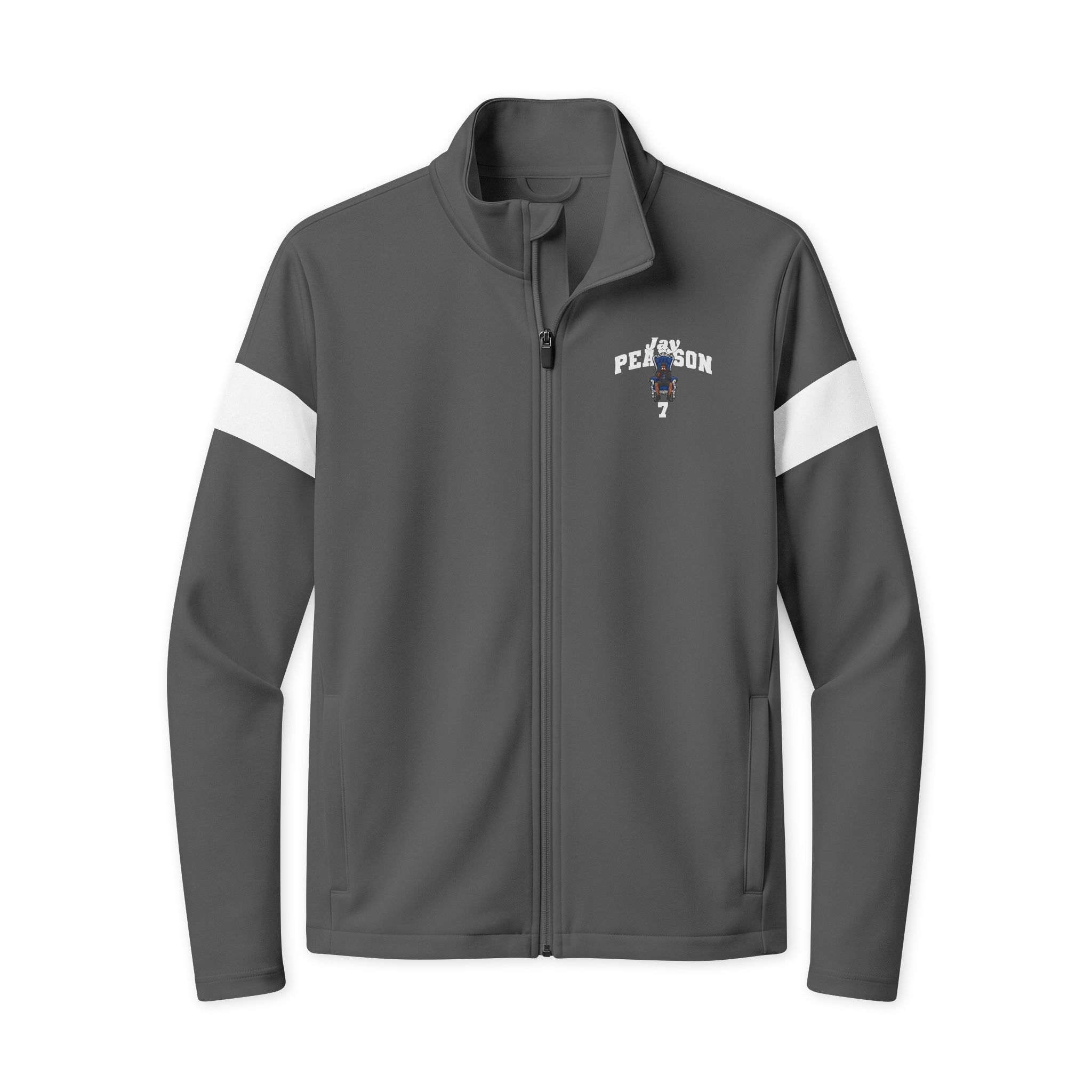 Travel Full-Zip Jacket — character_signature_arch in Iron Grey/ White