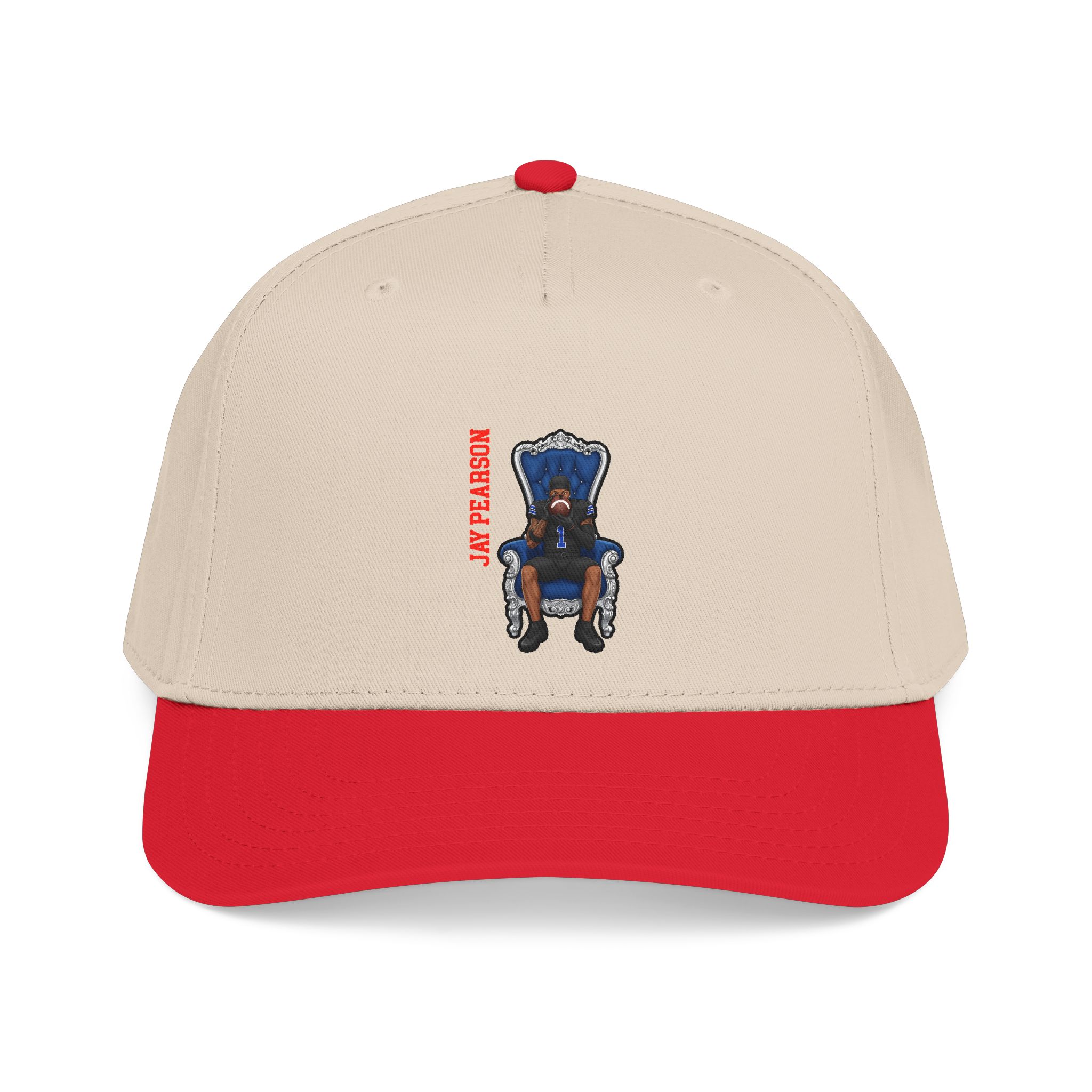 Baseball Cap — character_name_vertical in Red / Natural