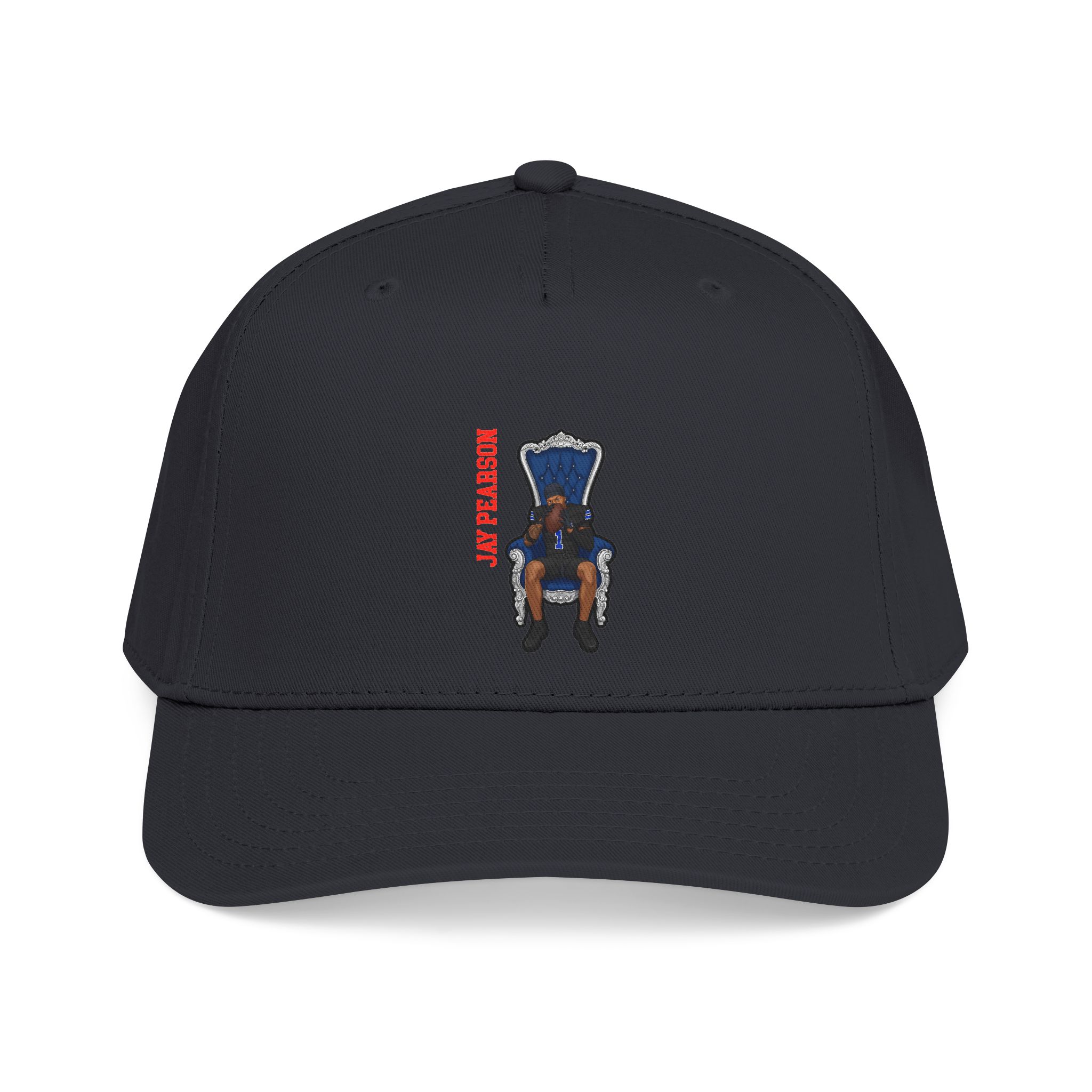 Baseball Cap — character_name_vertical in Black