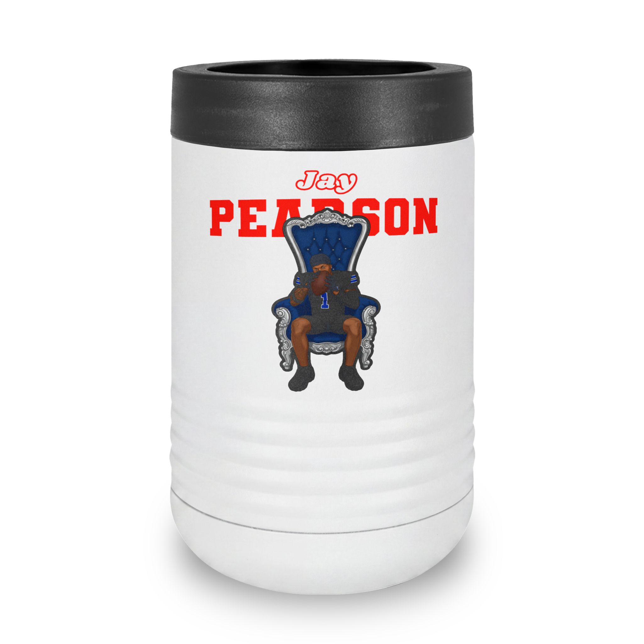 Stainless Can Cooler — character_name_arch in White