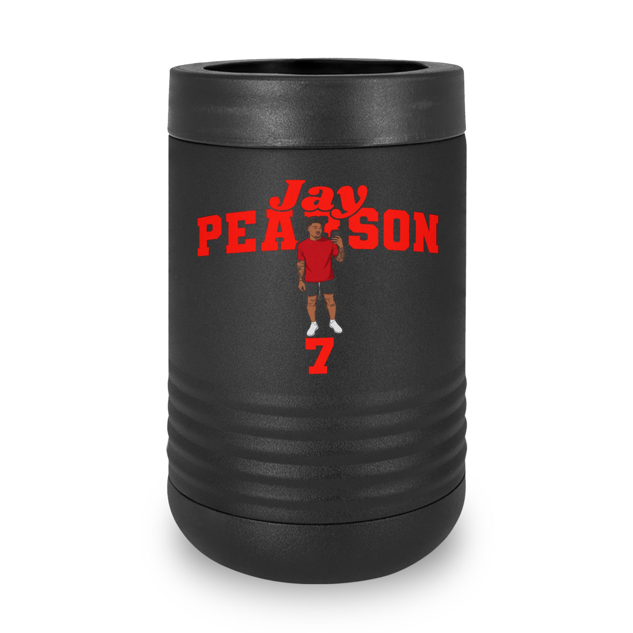 Stainless Can Cooler — character_signature_arch in Black