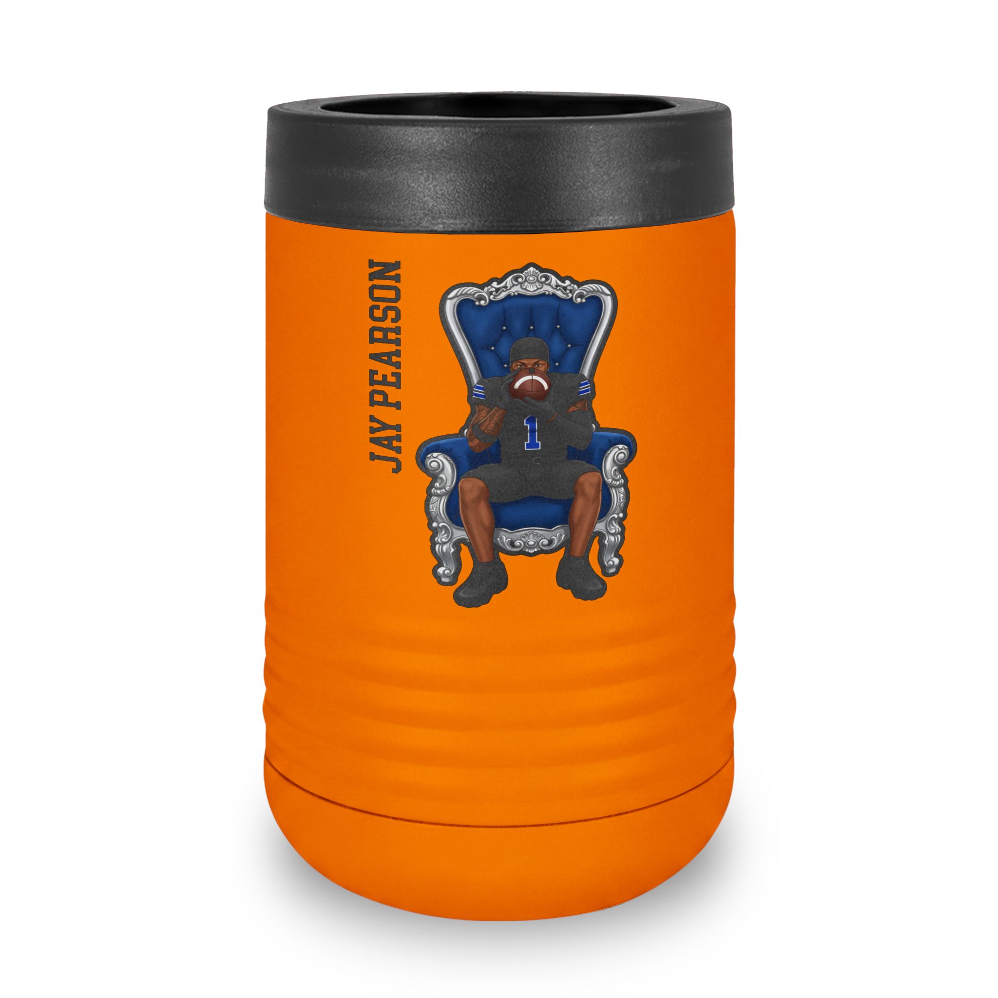 Stainless Can Cooler — character_name_vertical in Orange