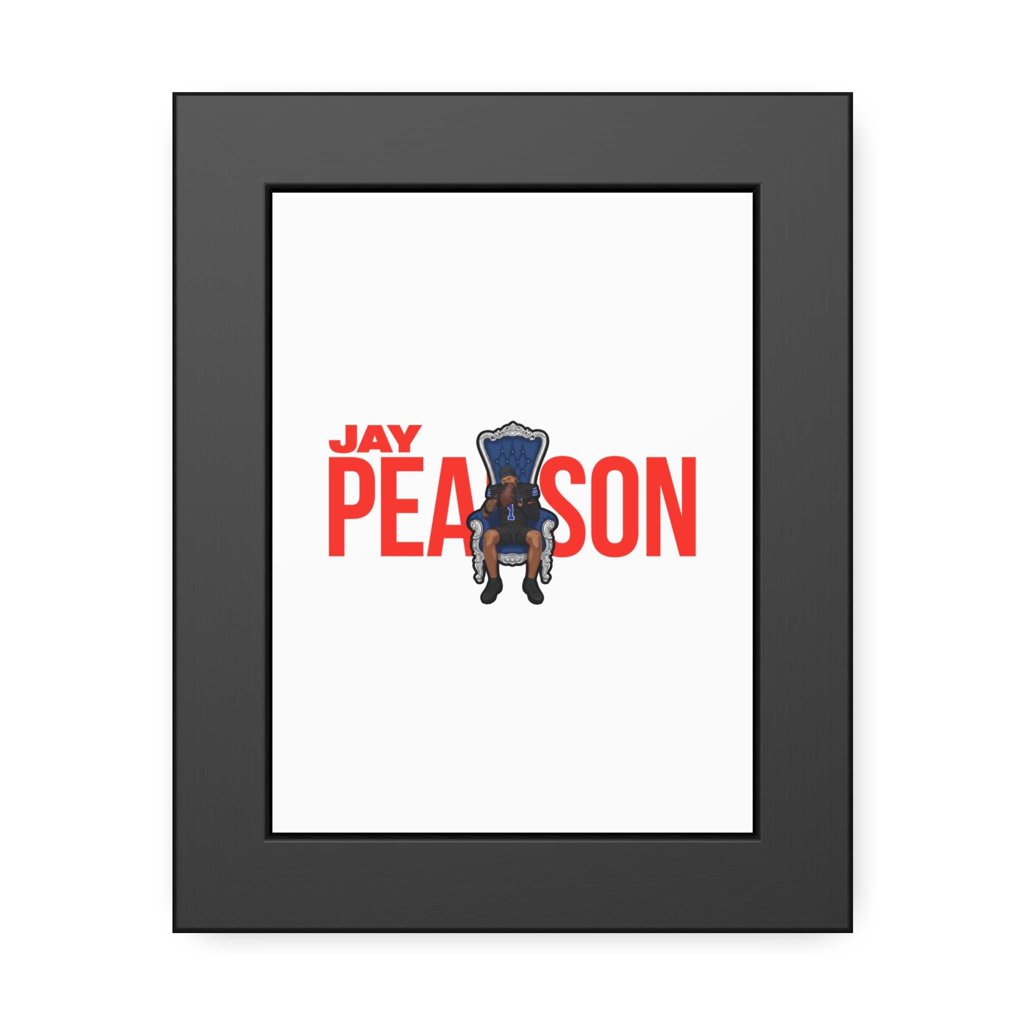 Framed Poster — character_player_name in Black