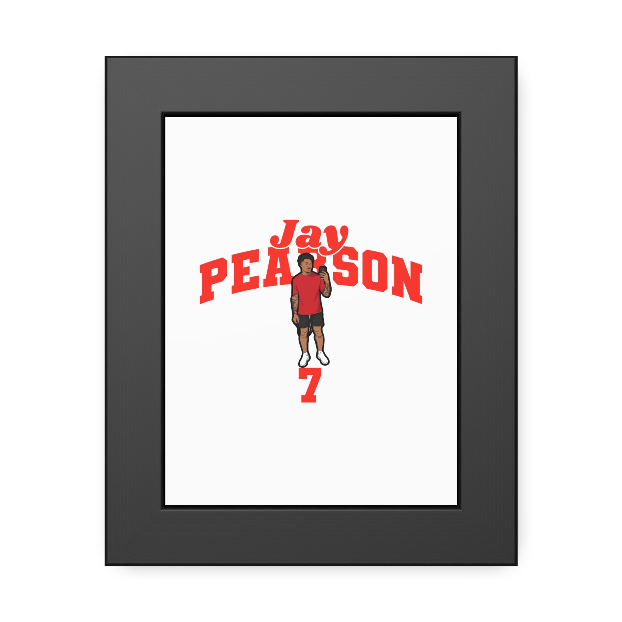 Framed Poster — character_signature_arch in Black
