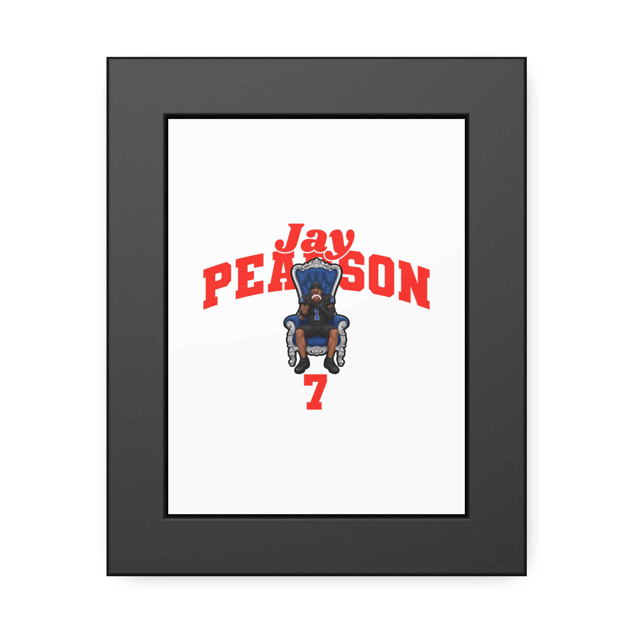 Framed Poster — character_signature_arch in Black
