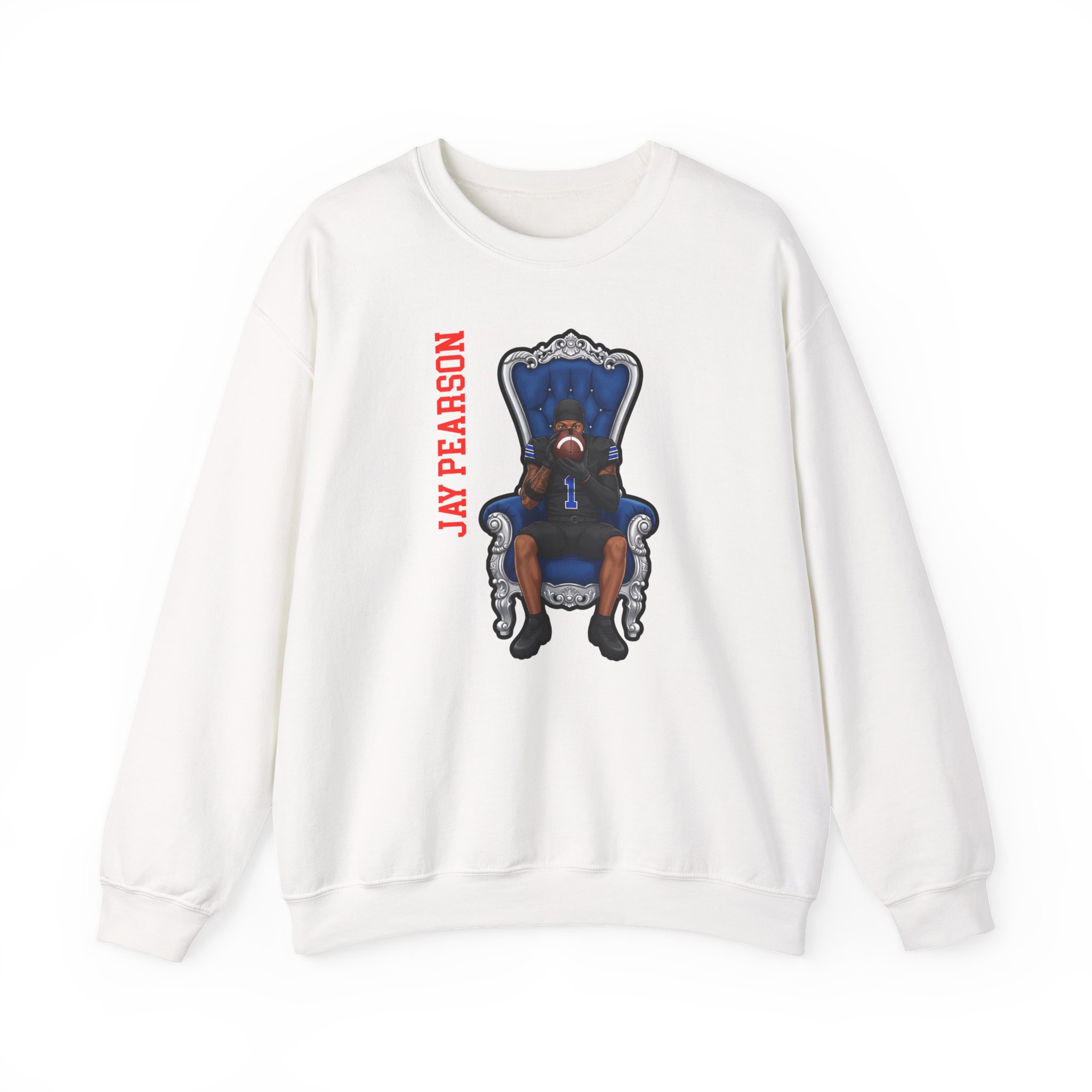 Crewneck Sweatshirt — character_name_vertical in White