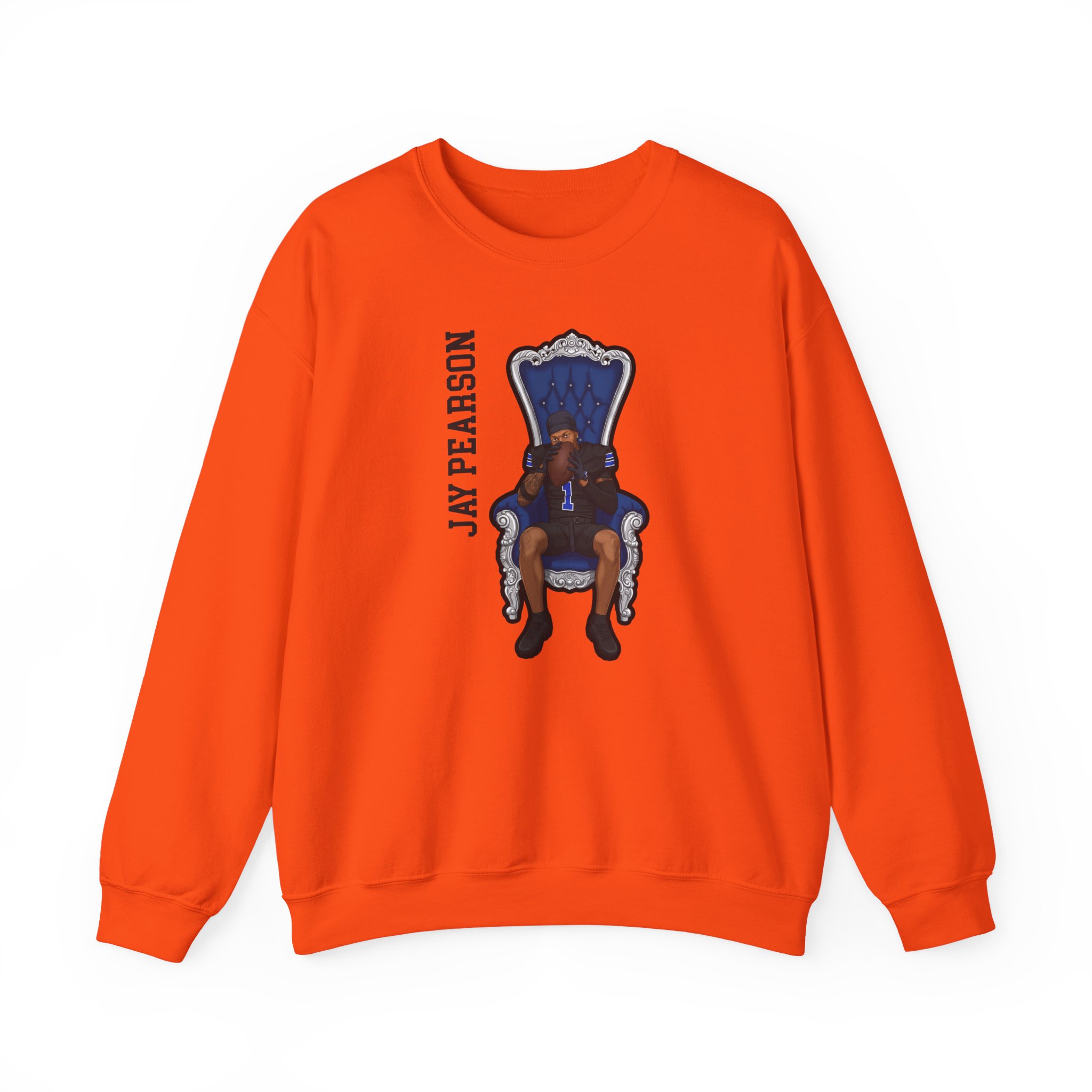 Crewneck Sweatshirt — character_name_vertical in Orange
