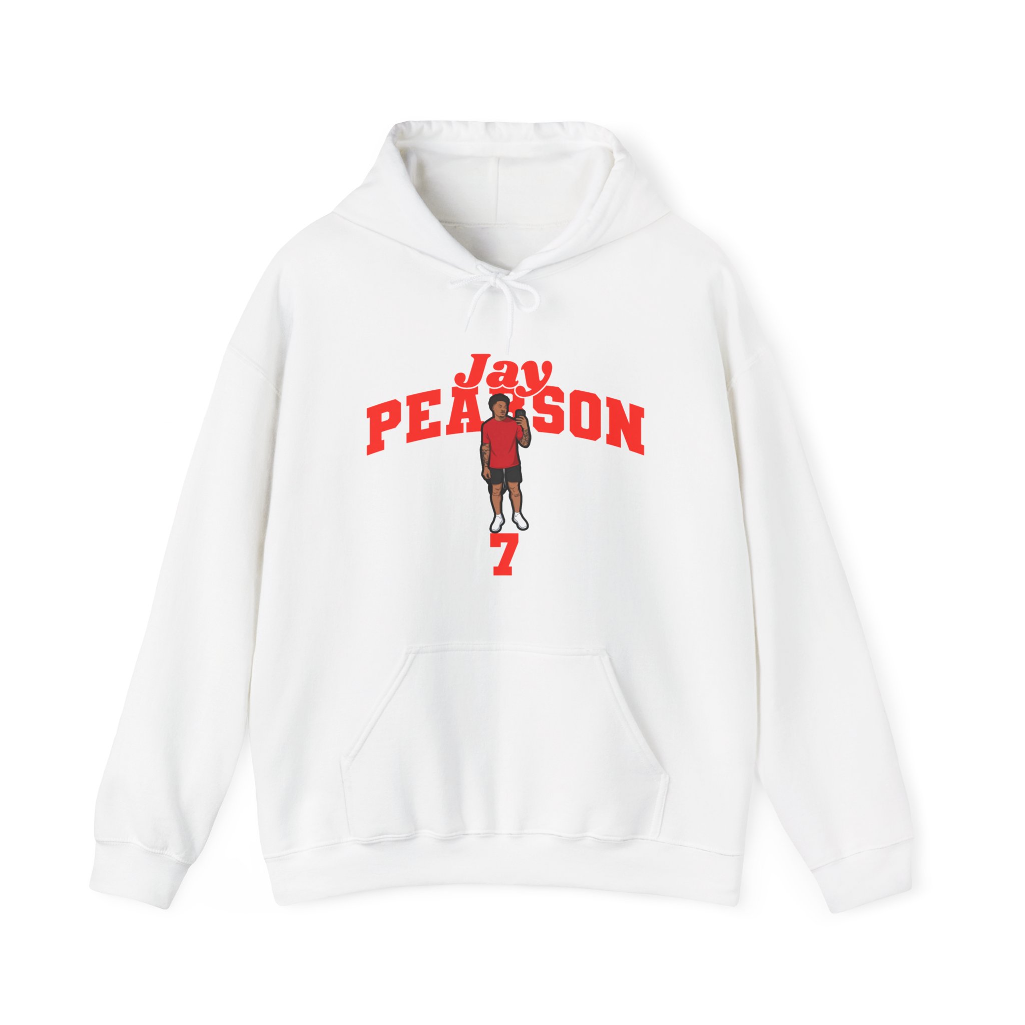 Hoodie — character_signature_arch in White