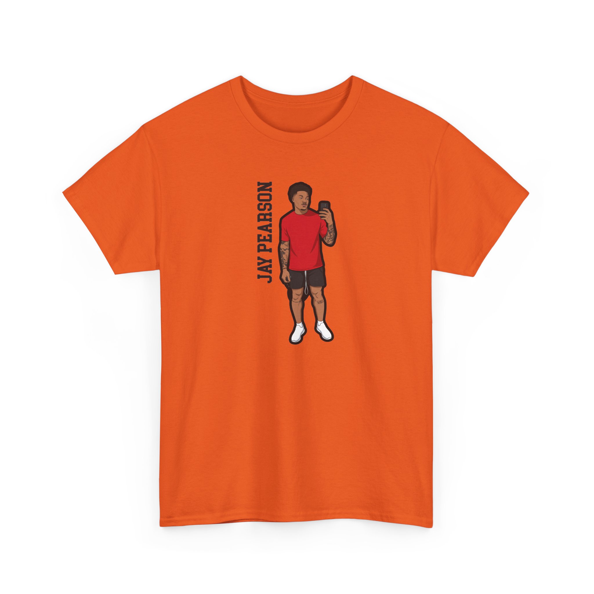 Tee — character_name_vertical in Orange