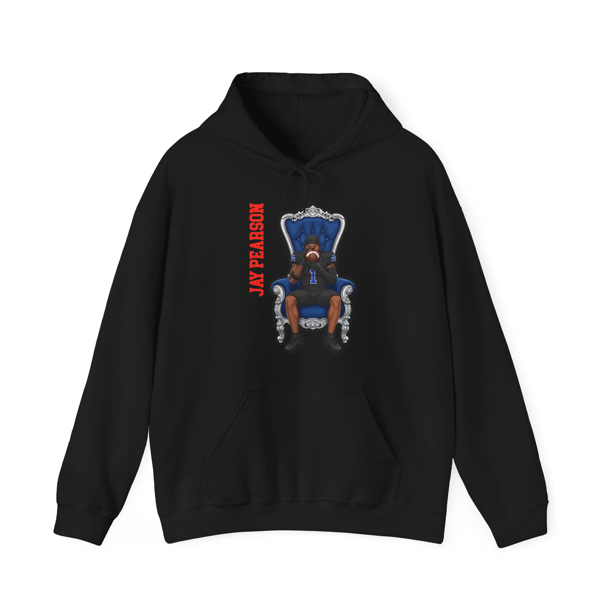 Hoodie — character_name_vertical in Black