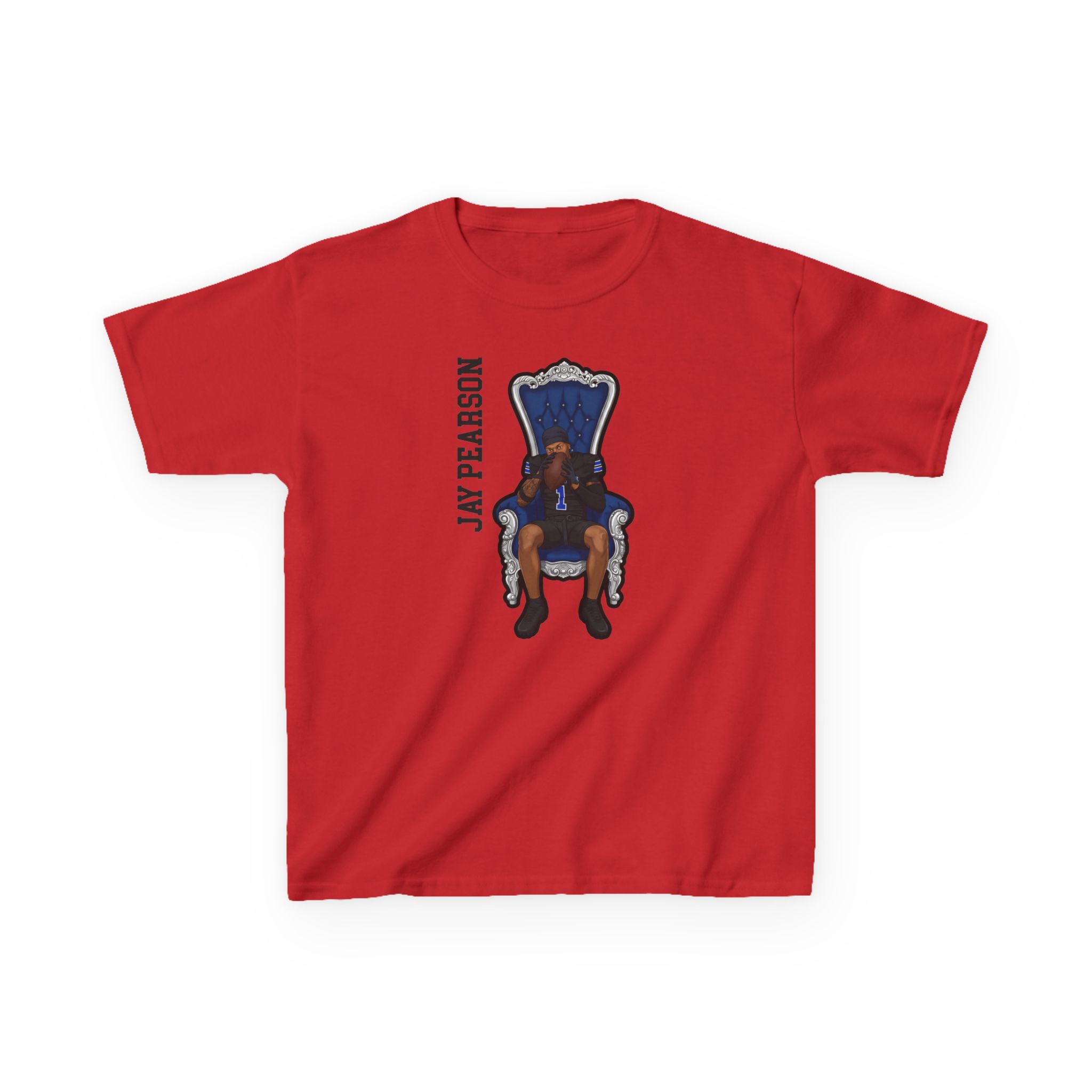 Youth Tee — character_name_vertical in Red