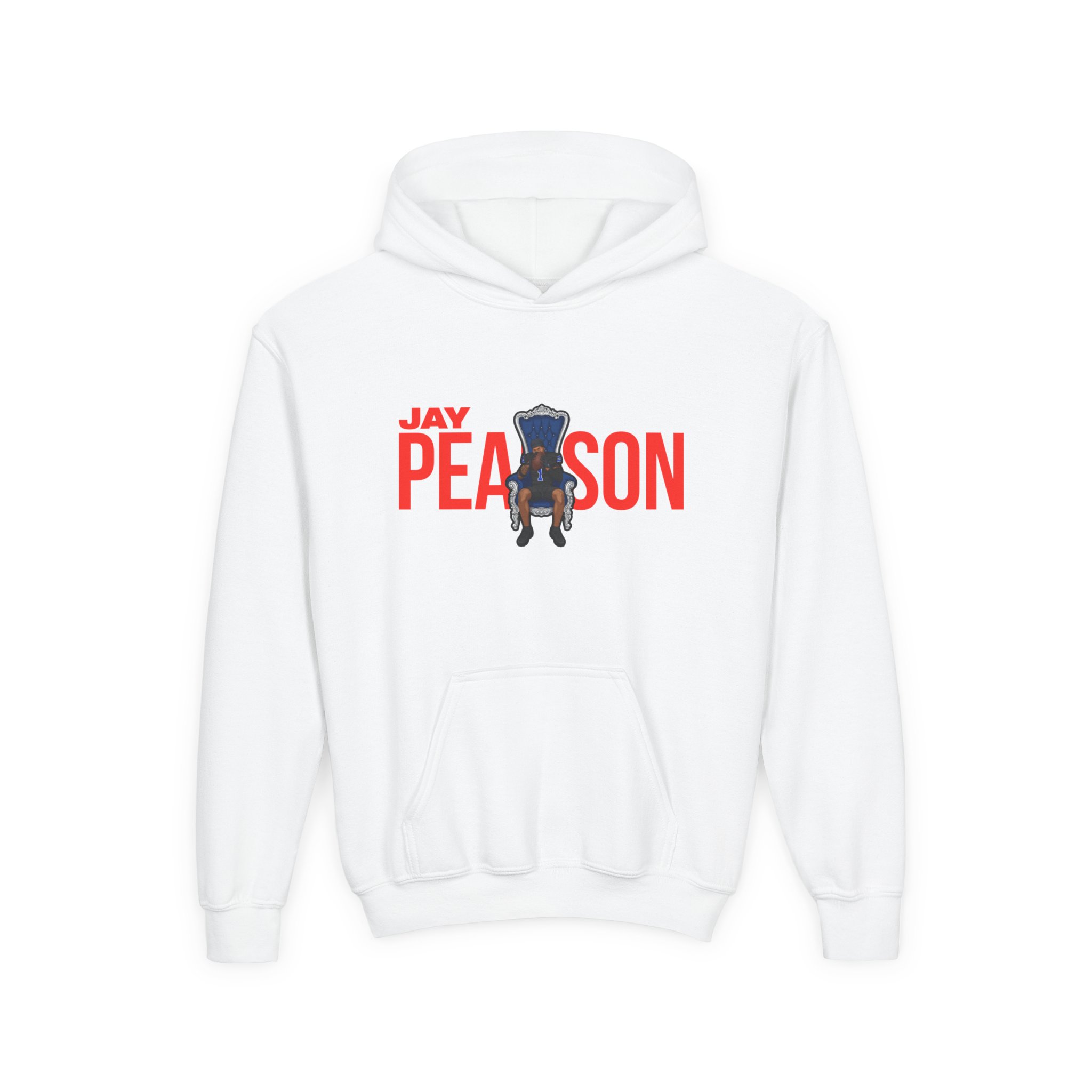 Youth Hoodie — character_player_name in White