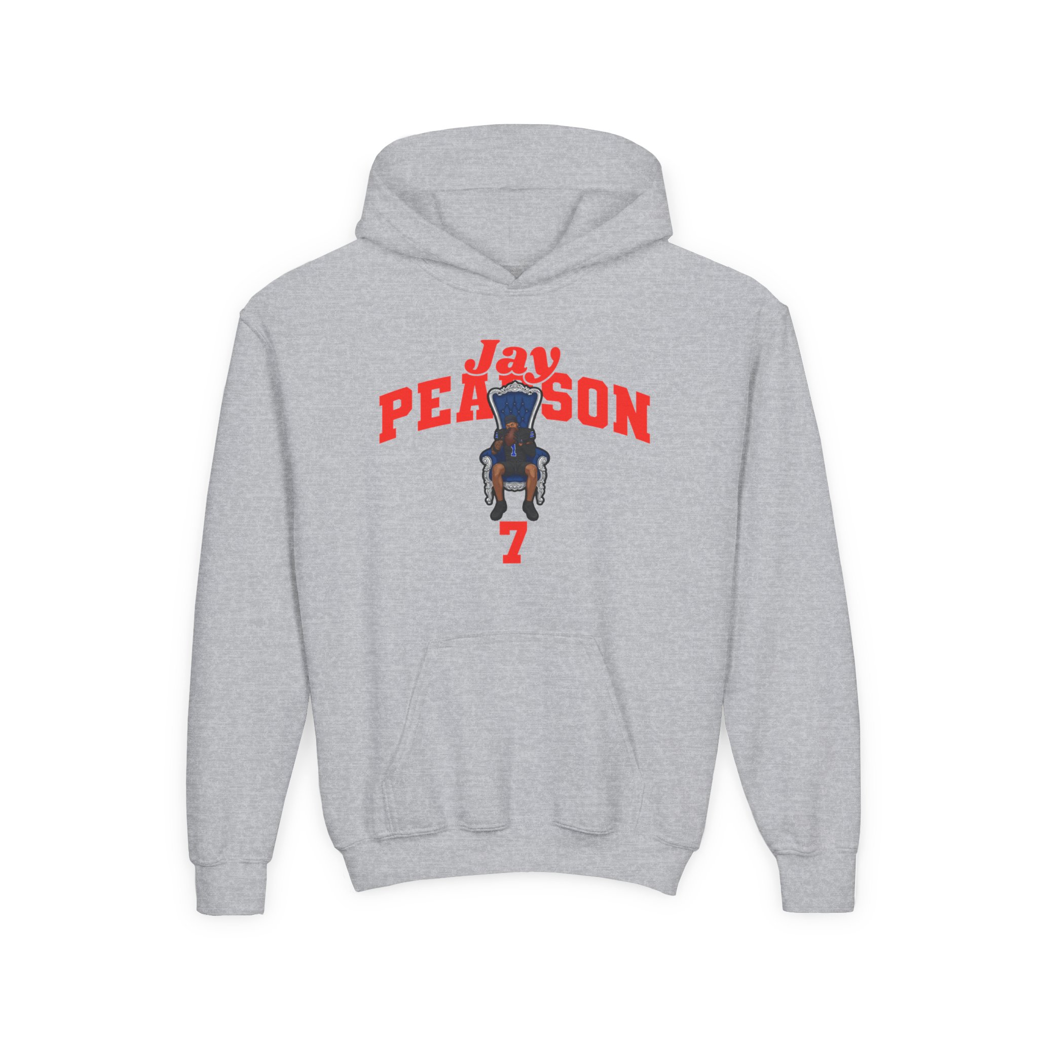 Youth Hoodie — character_signature_arch in Grey
