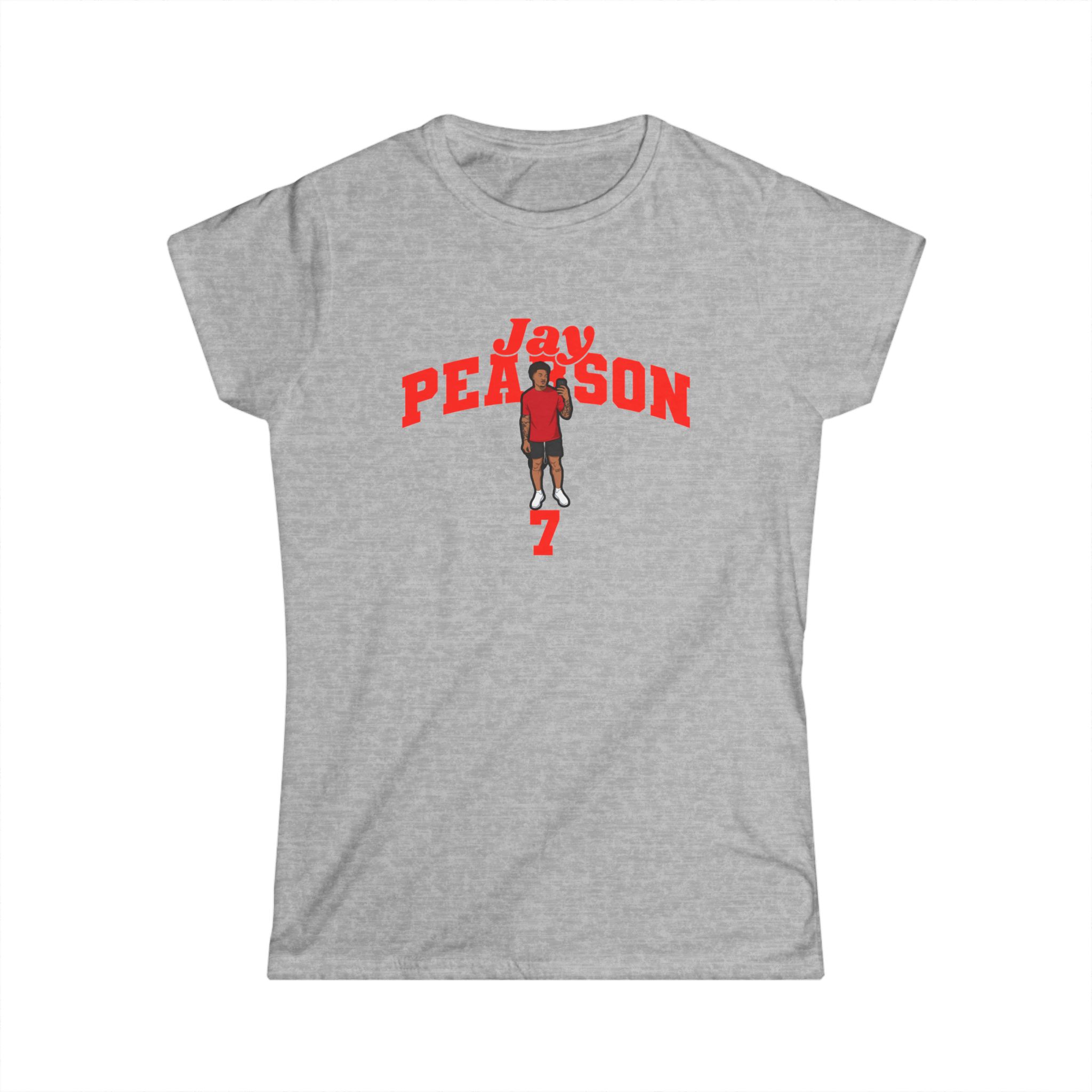 Women's Softstyle Tee — character_signature_arch in Grey