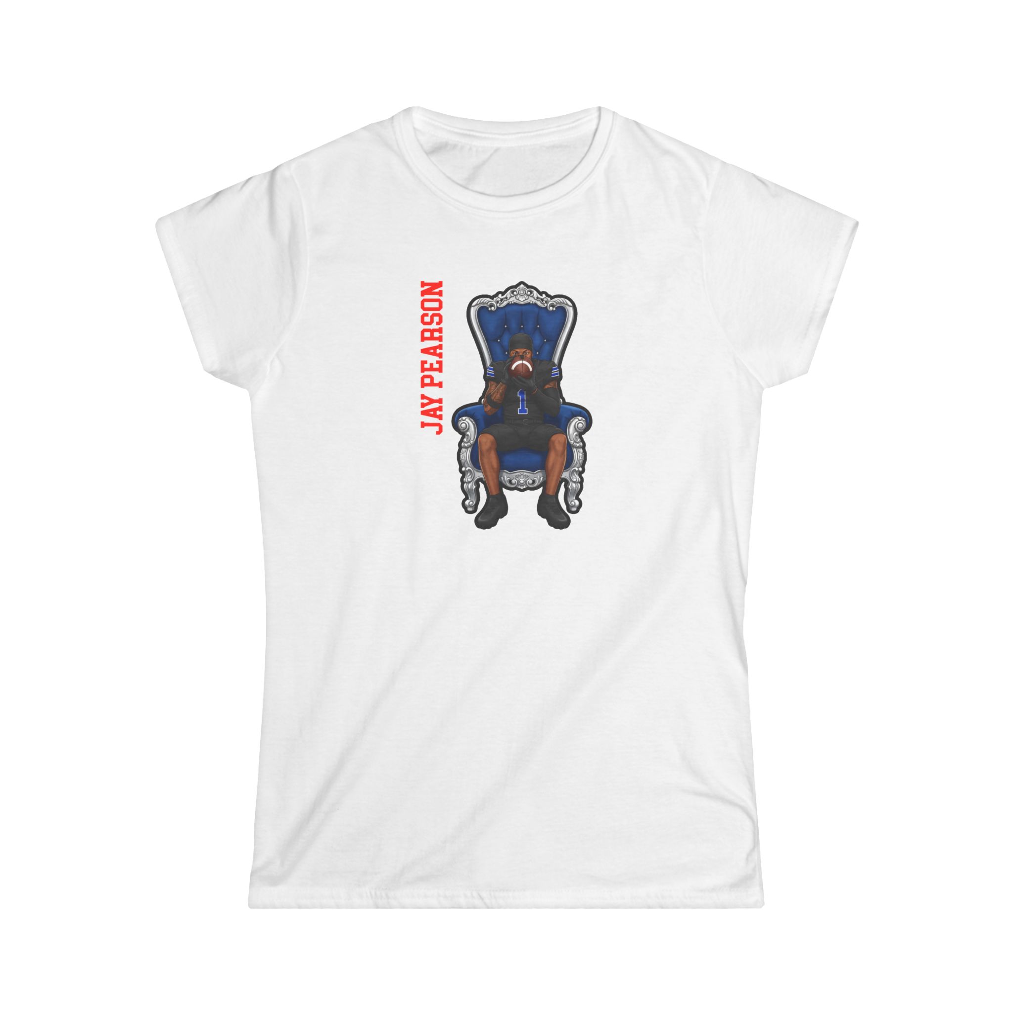 Women's Softstyle Tee — character_name_vertical in White