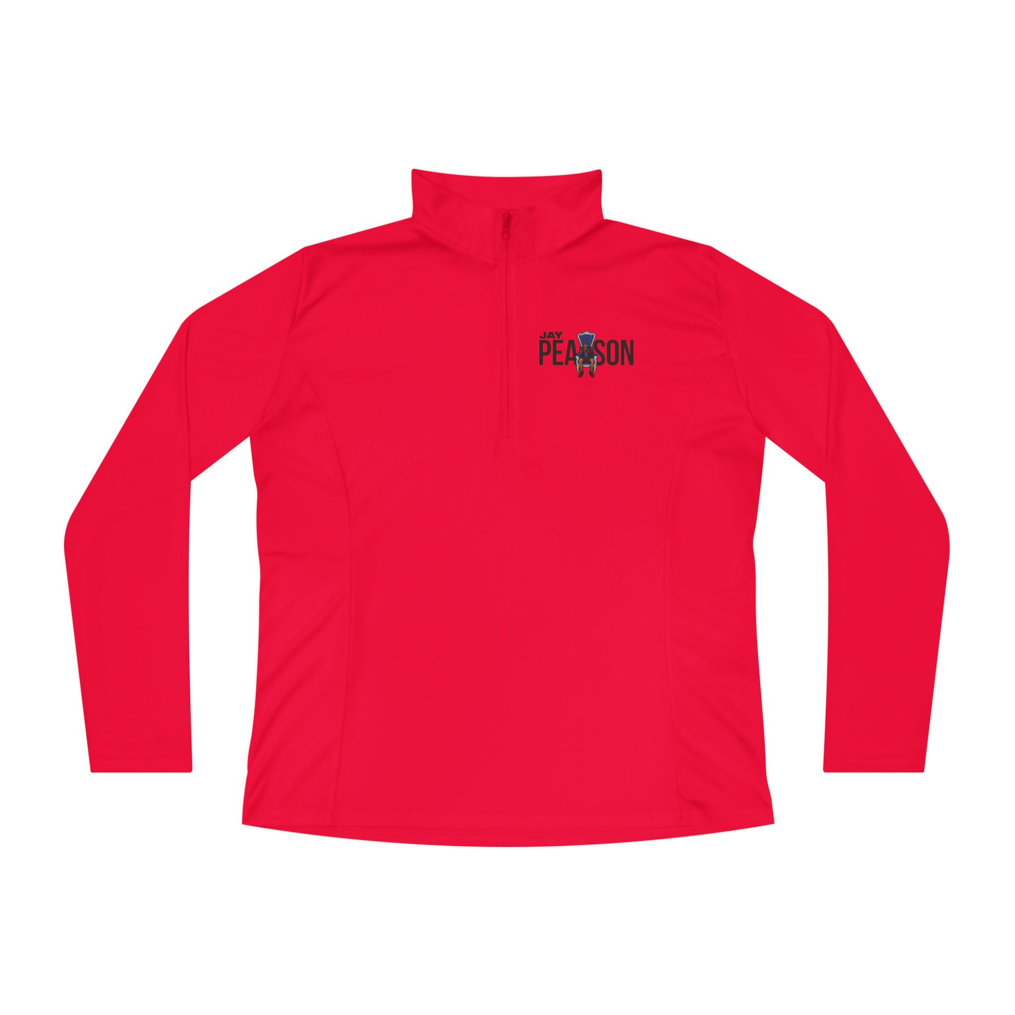 Women's Q-Zip Pullover — character_player_name in Red