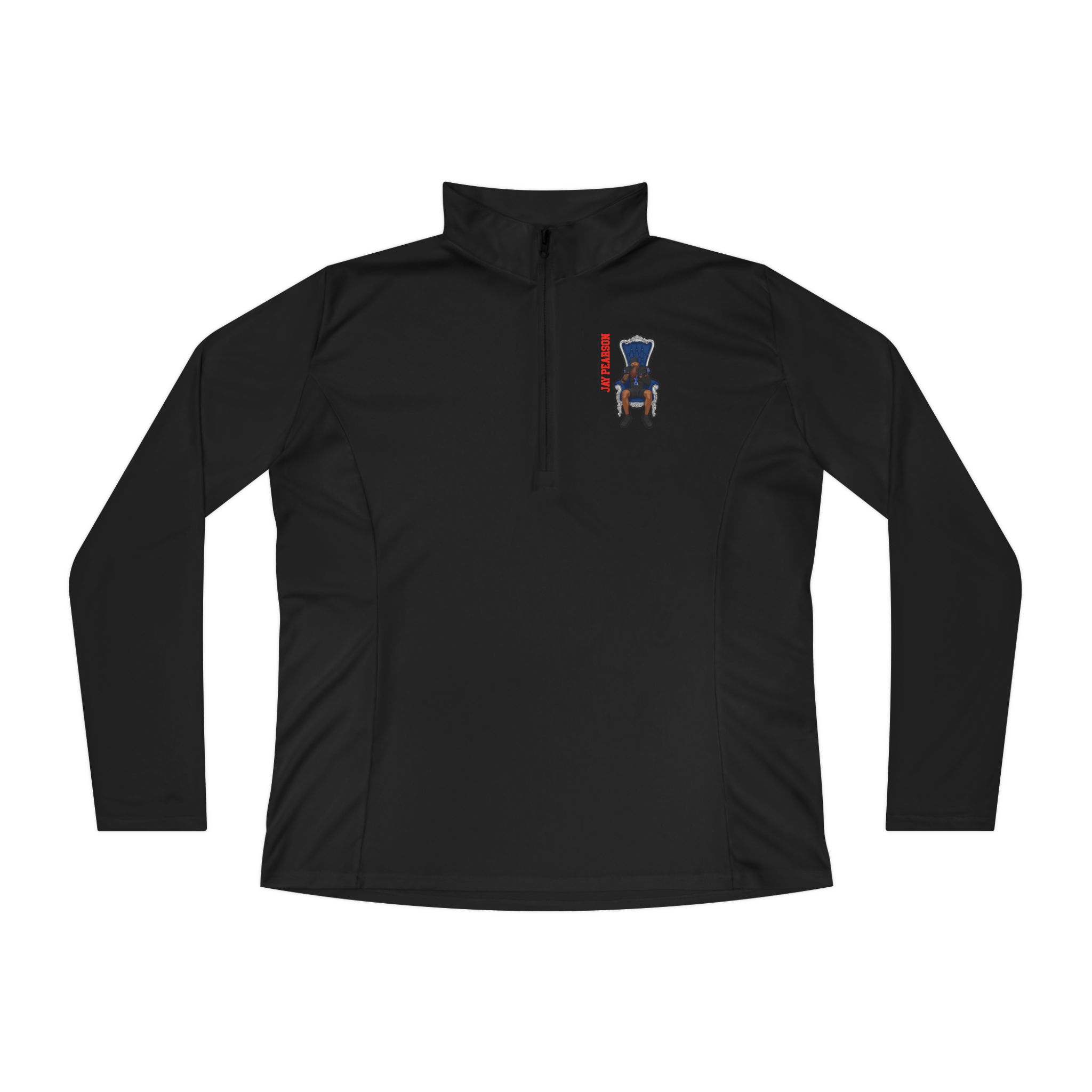 Women's Q-Zip Pullover — character_name_vertical in Black