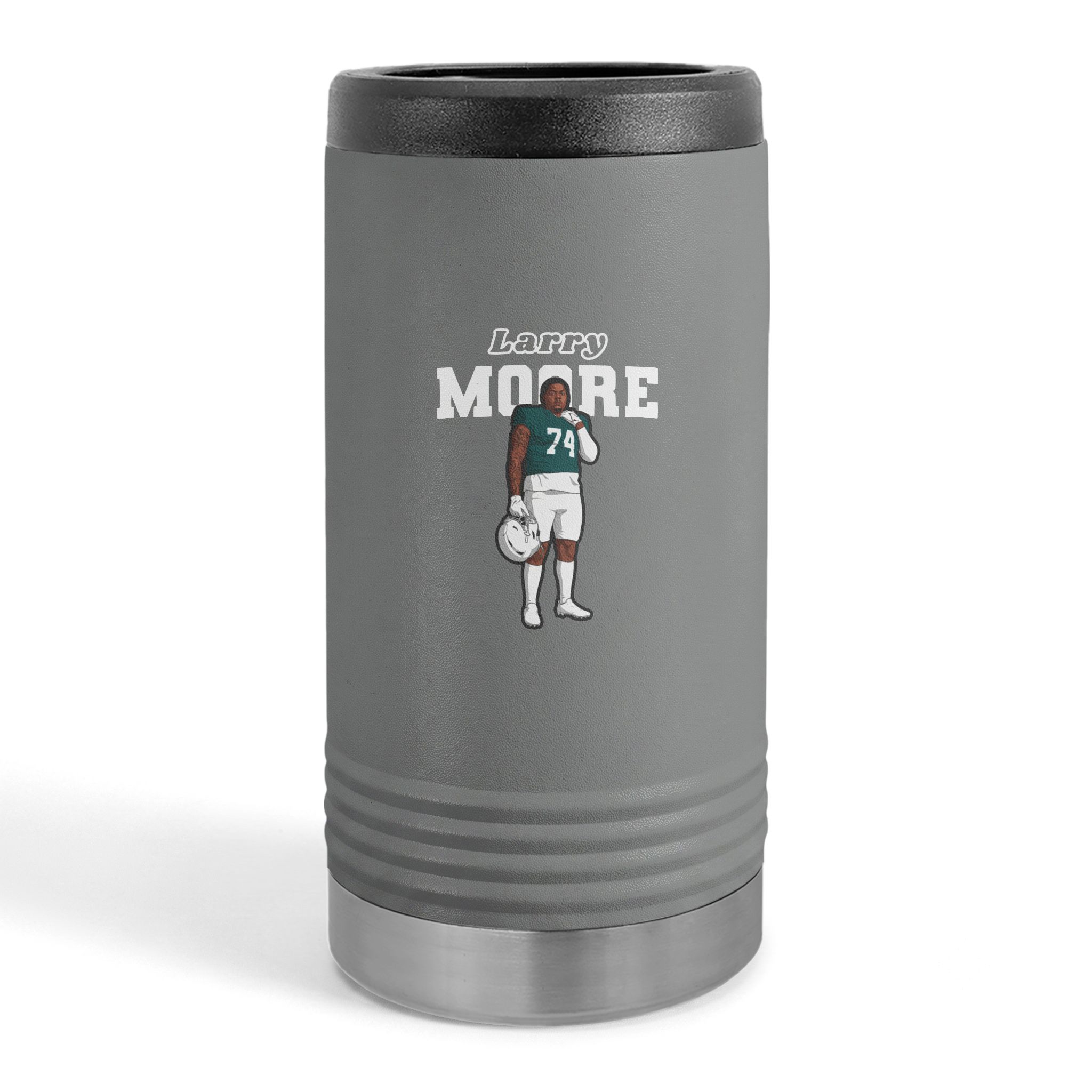 Slim Stainless Can Cooler — character_name_arch in Grey