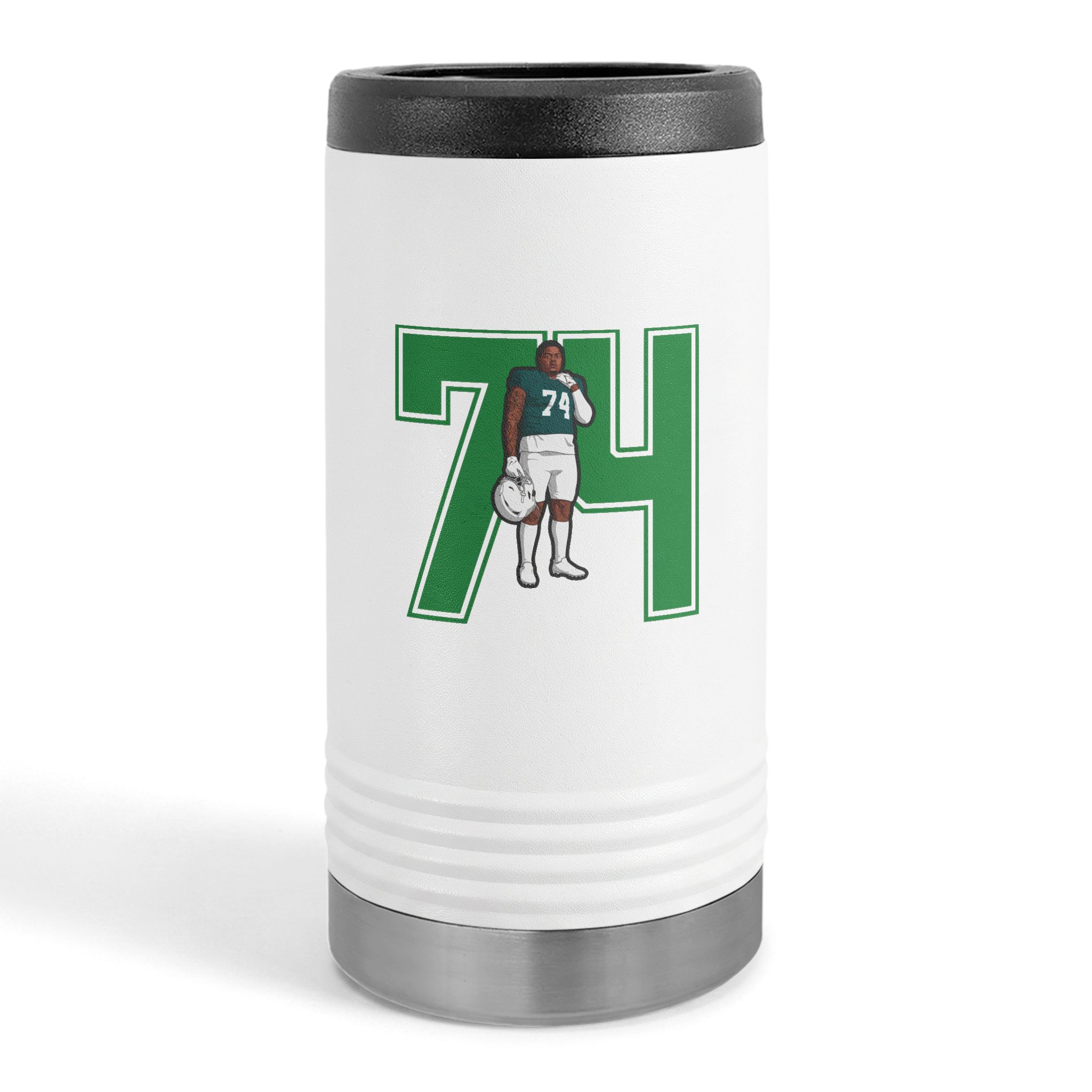 Slim Stainless Can Cooler — character_number in White