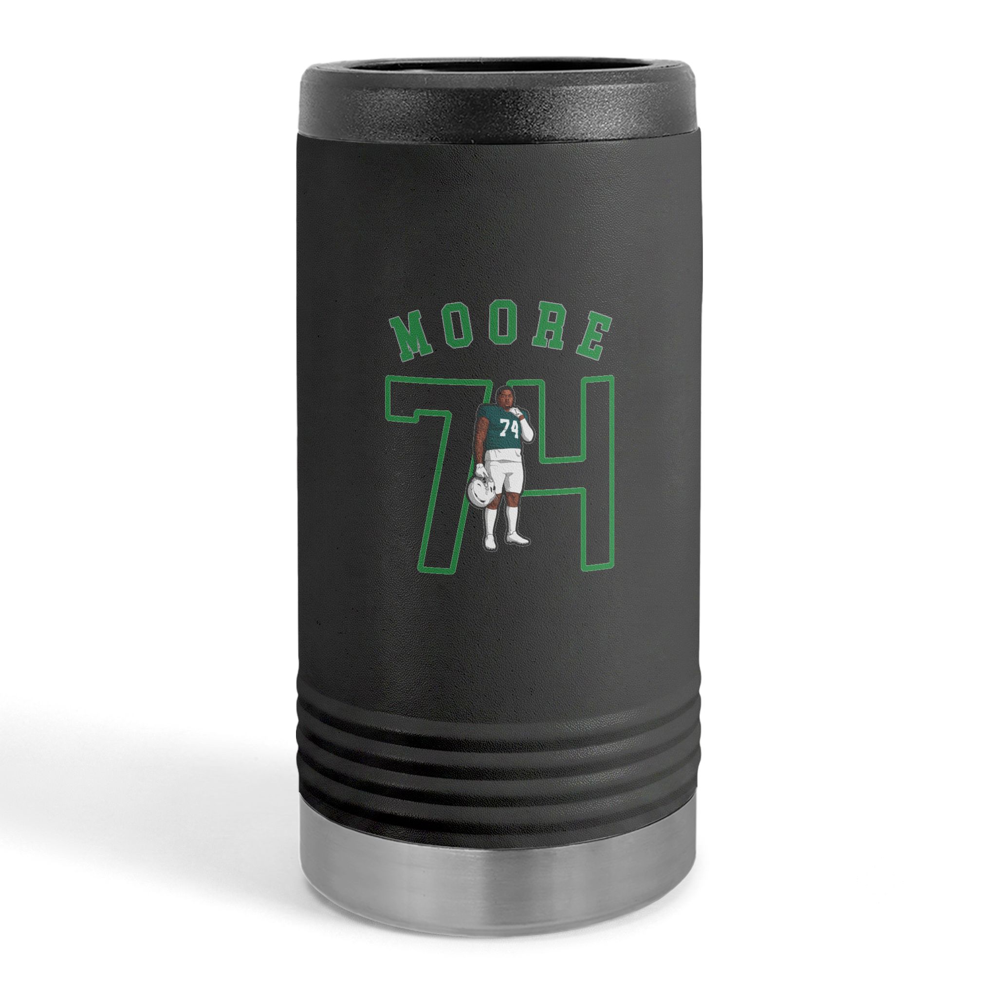 Slim Stainless Can Cooler — character_shirsey_arch in Black