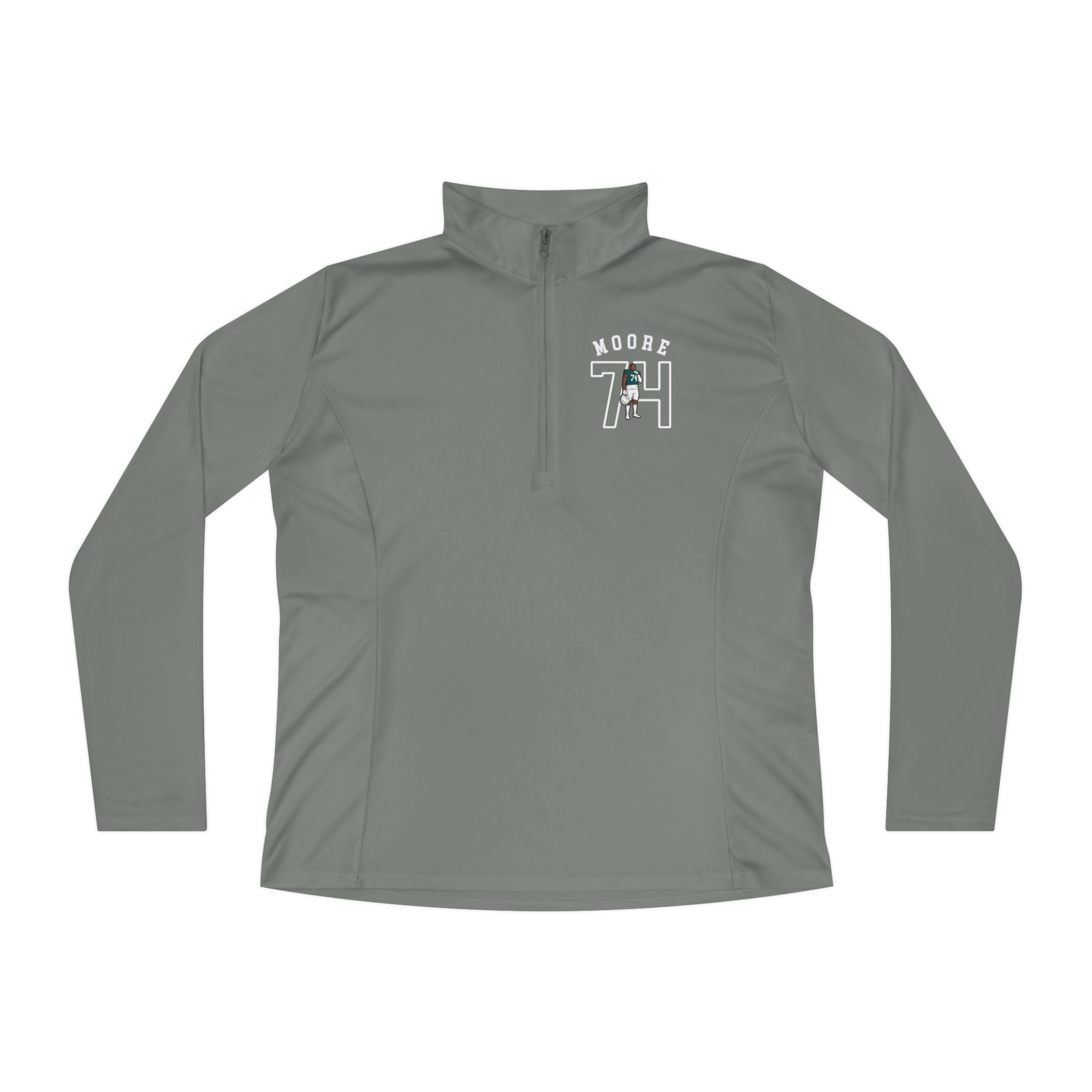 Women's Q-Zip Pullover — character_shirsey_arch in Grey