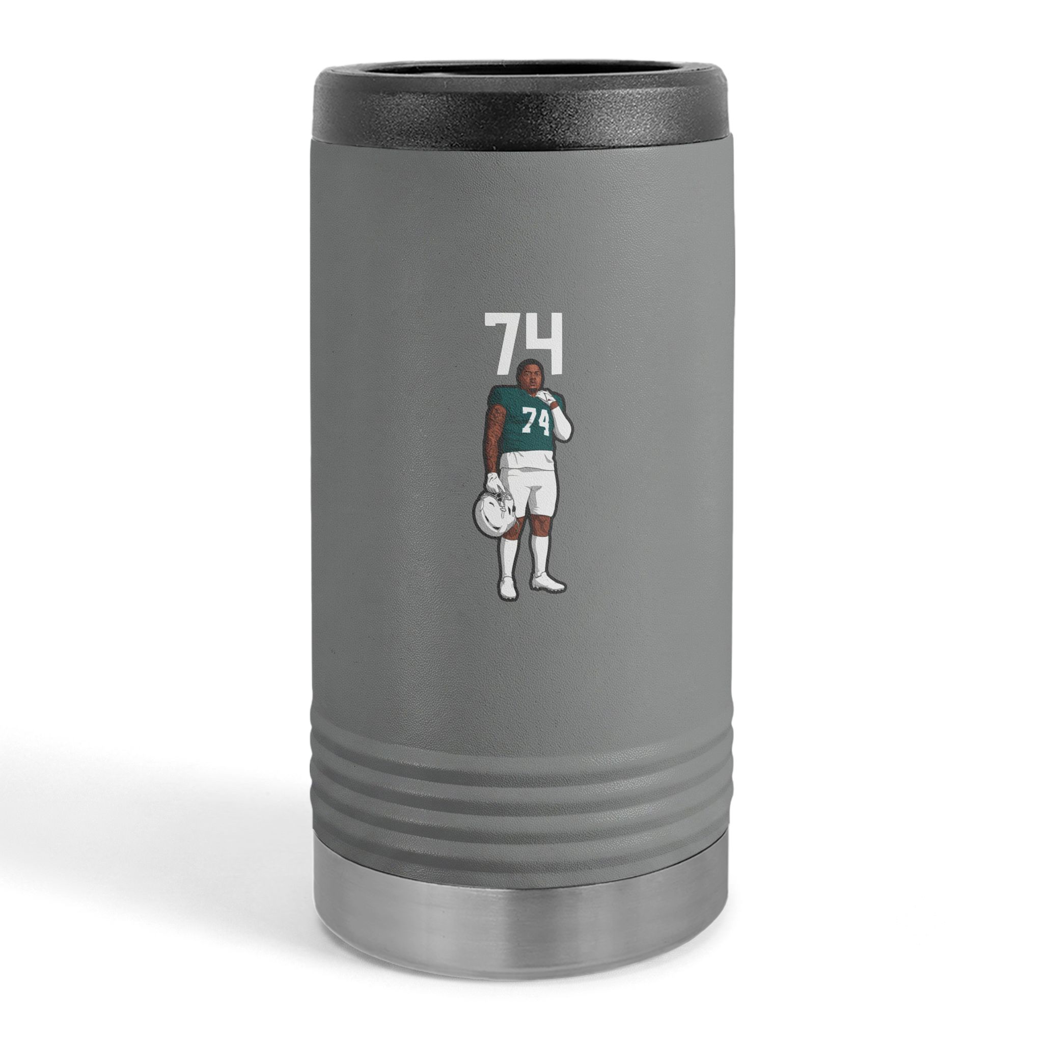 Slim Stainless Can Cooler — character_number_top in Grey