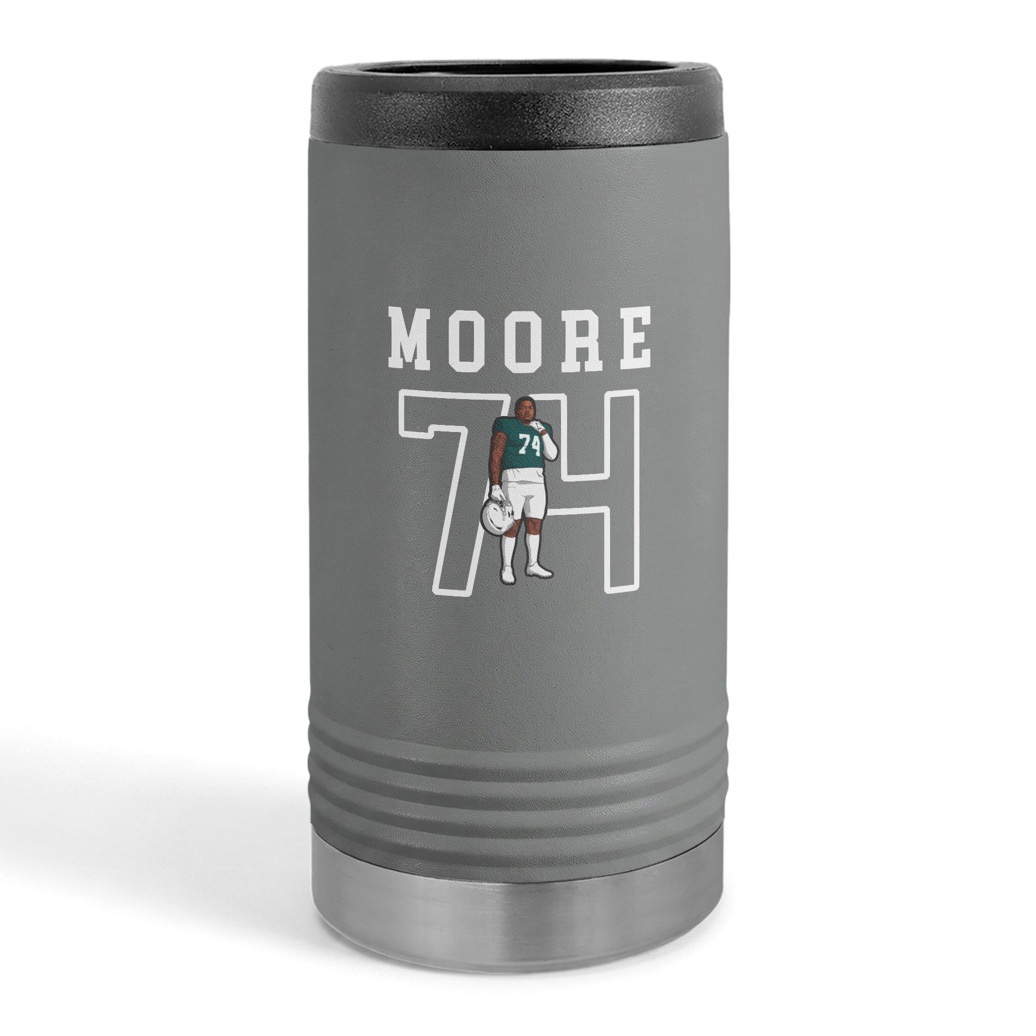 Slim Stainless Can Cooler — character_shirsey in Grey