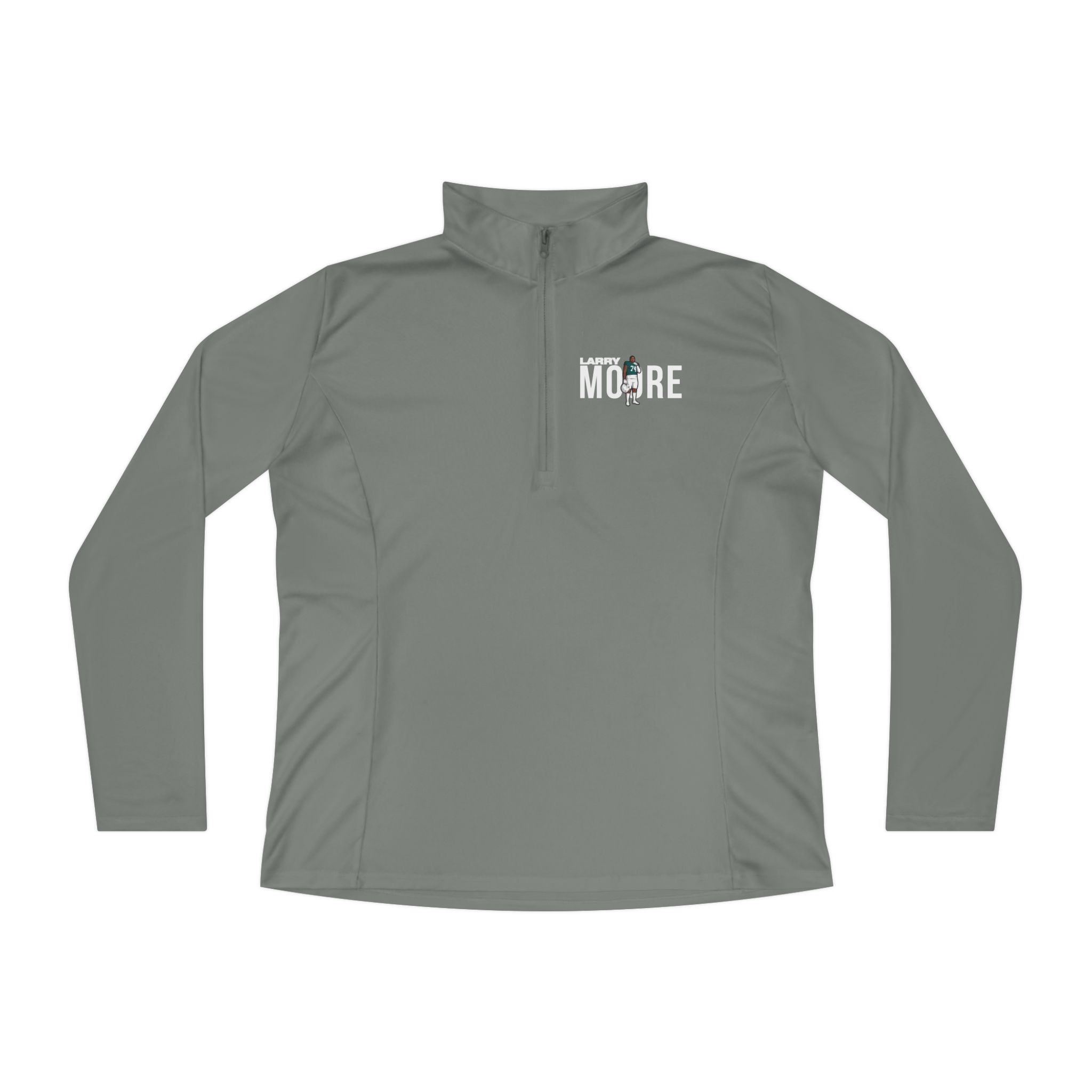 Women's Q-Zip Pullover — character_player_name in Grey