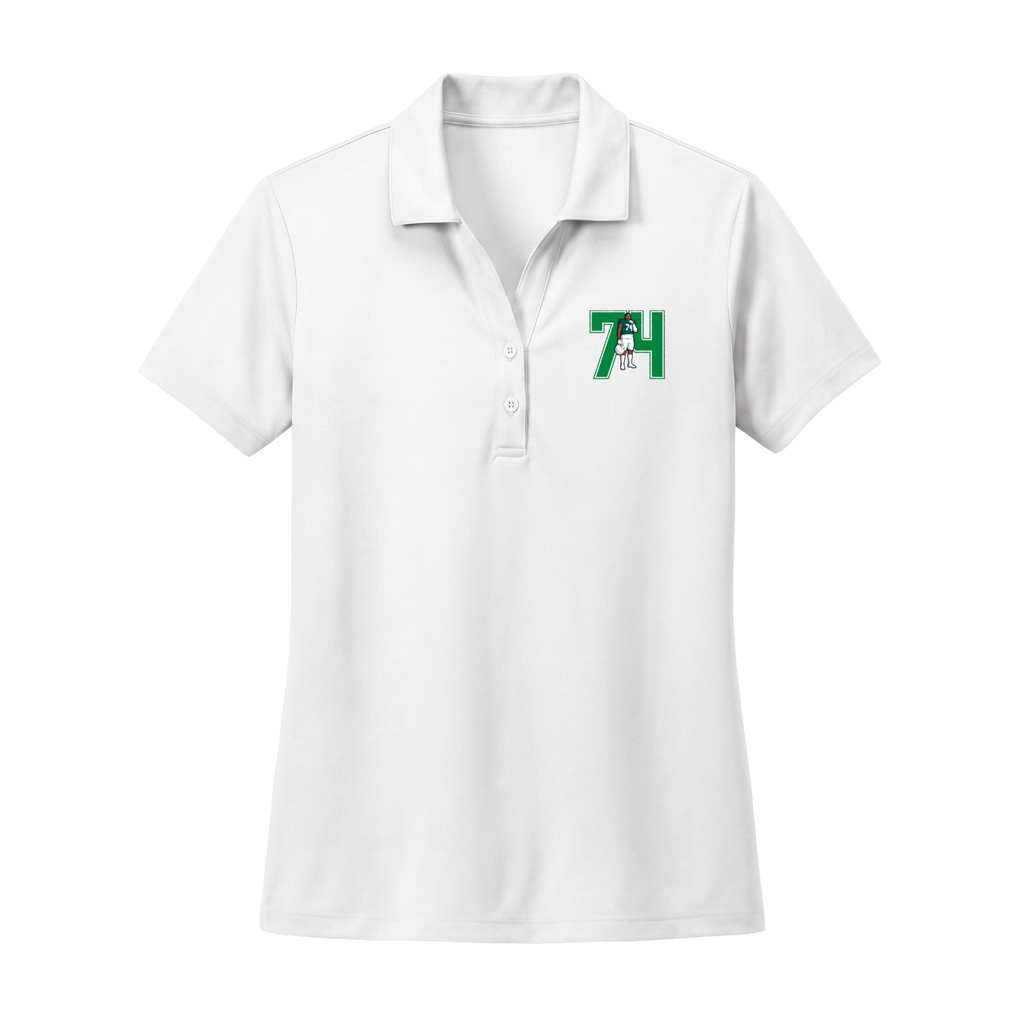 Women's Polo — character_number in White