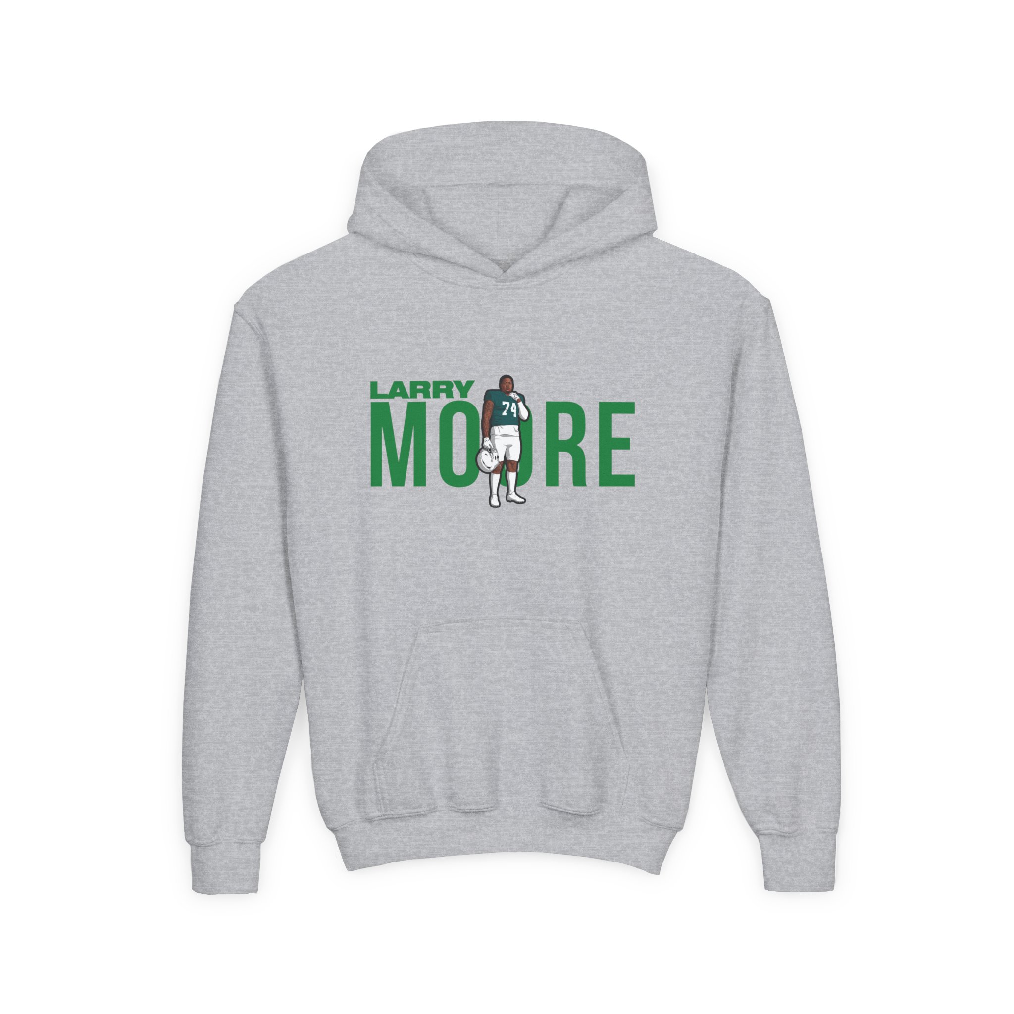 Youth Hoodie — character_player_name in Grey
