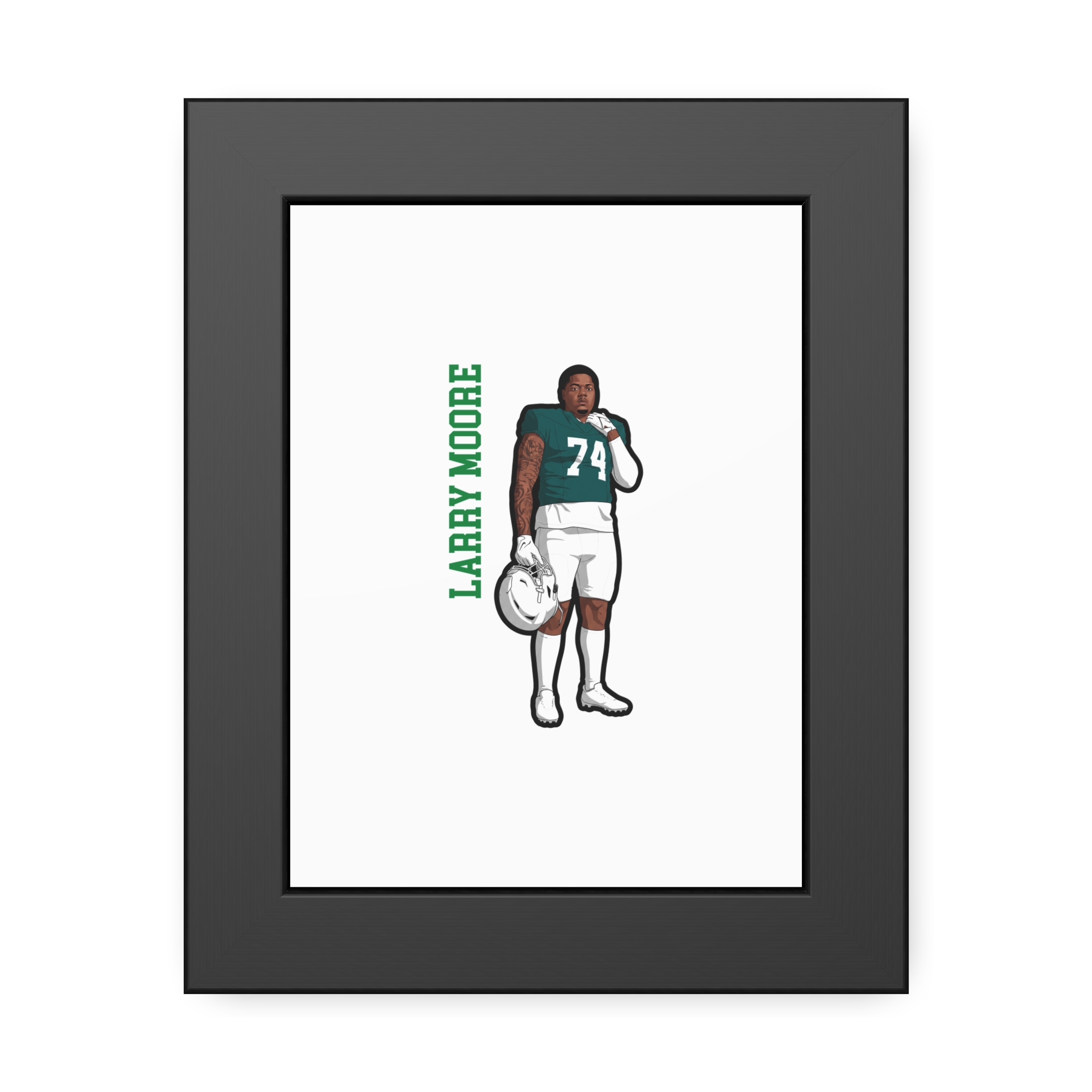 Framed Poster — character_name_vertical in Black