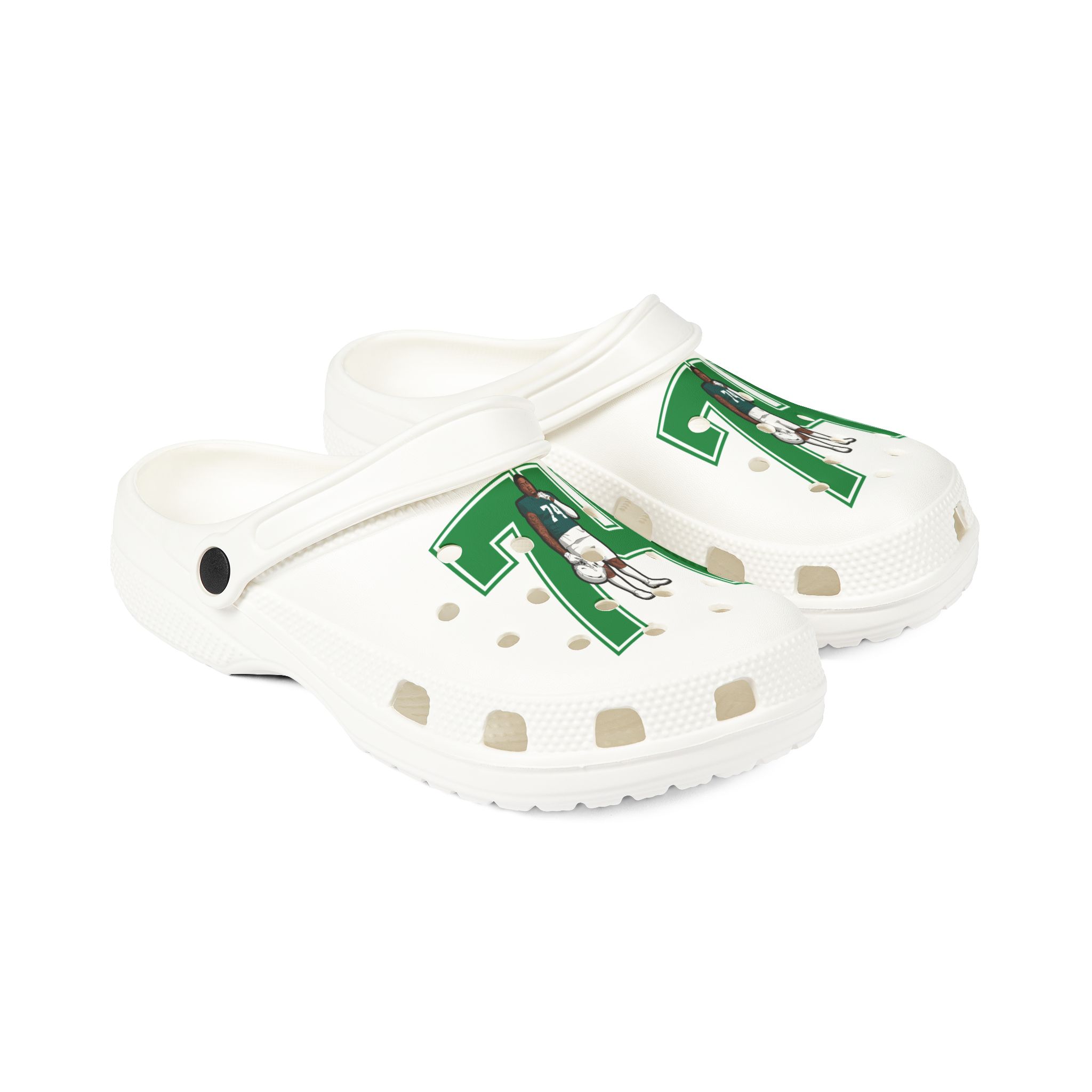 Rubber Clogs — character_number in White