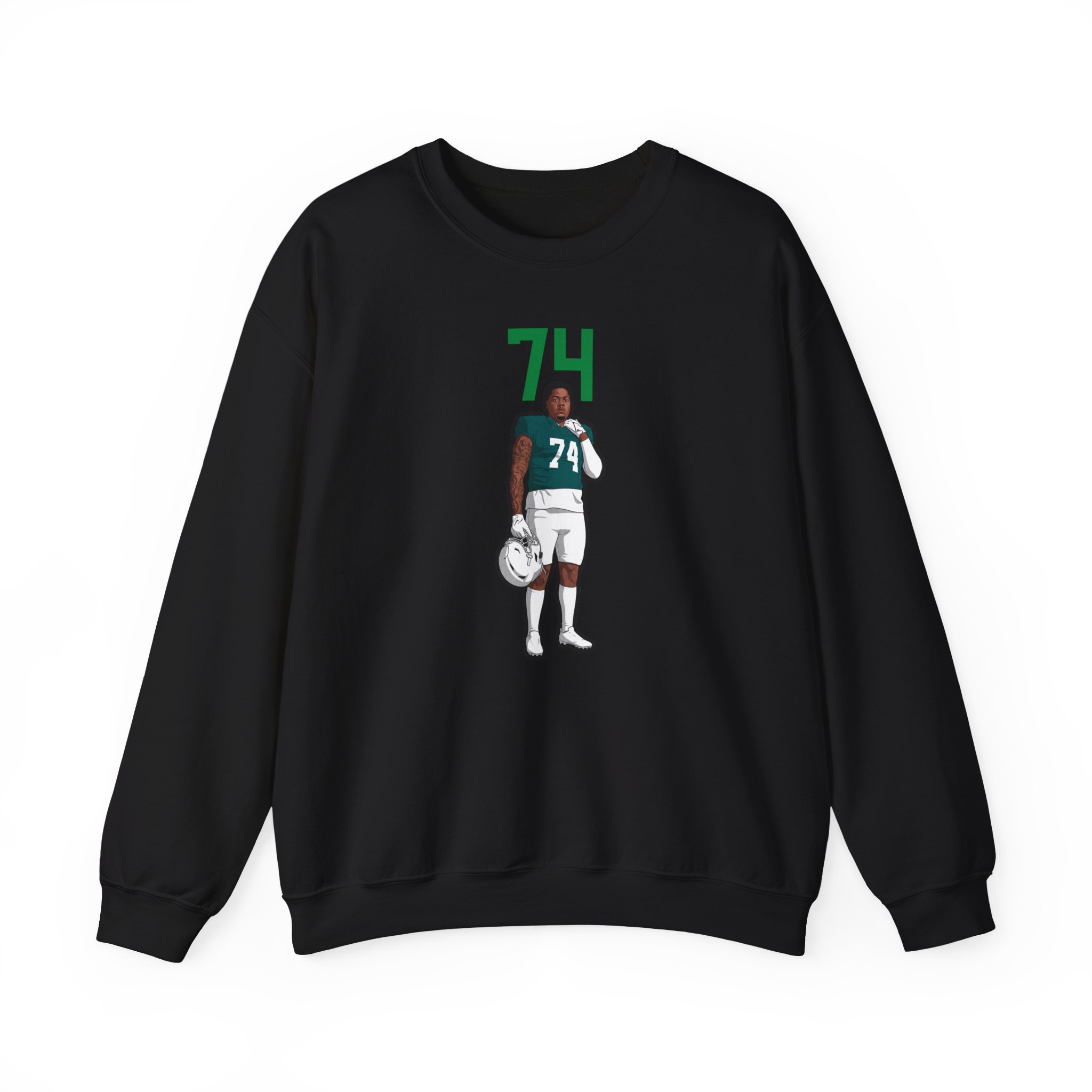 Crewneck Sweatshirt — character_number_top in Black