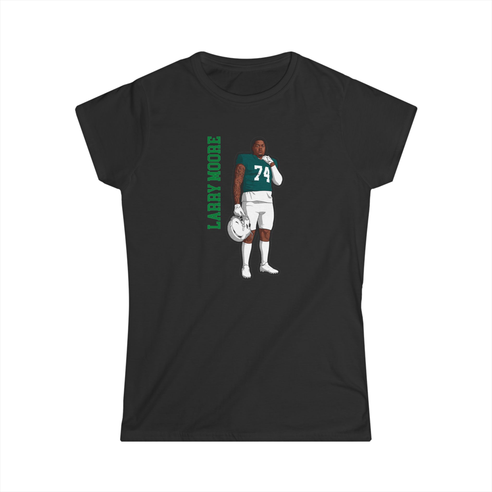 Women's Softstyle Tee — character_name_vertical in Black
