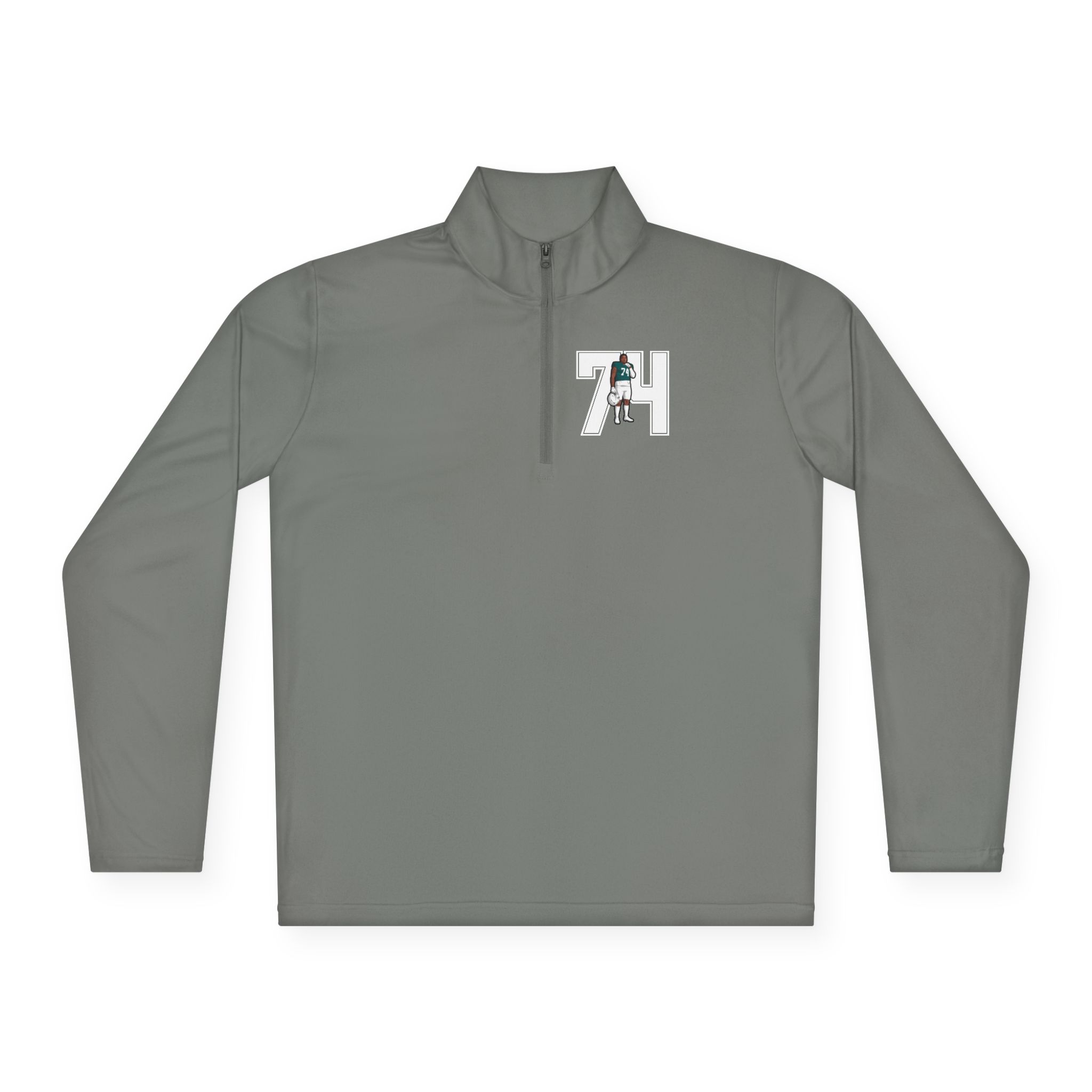 Q-Zip Pullover — character_number in Grey