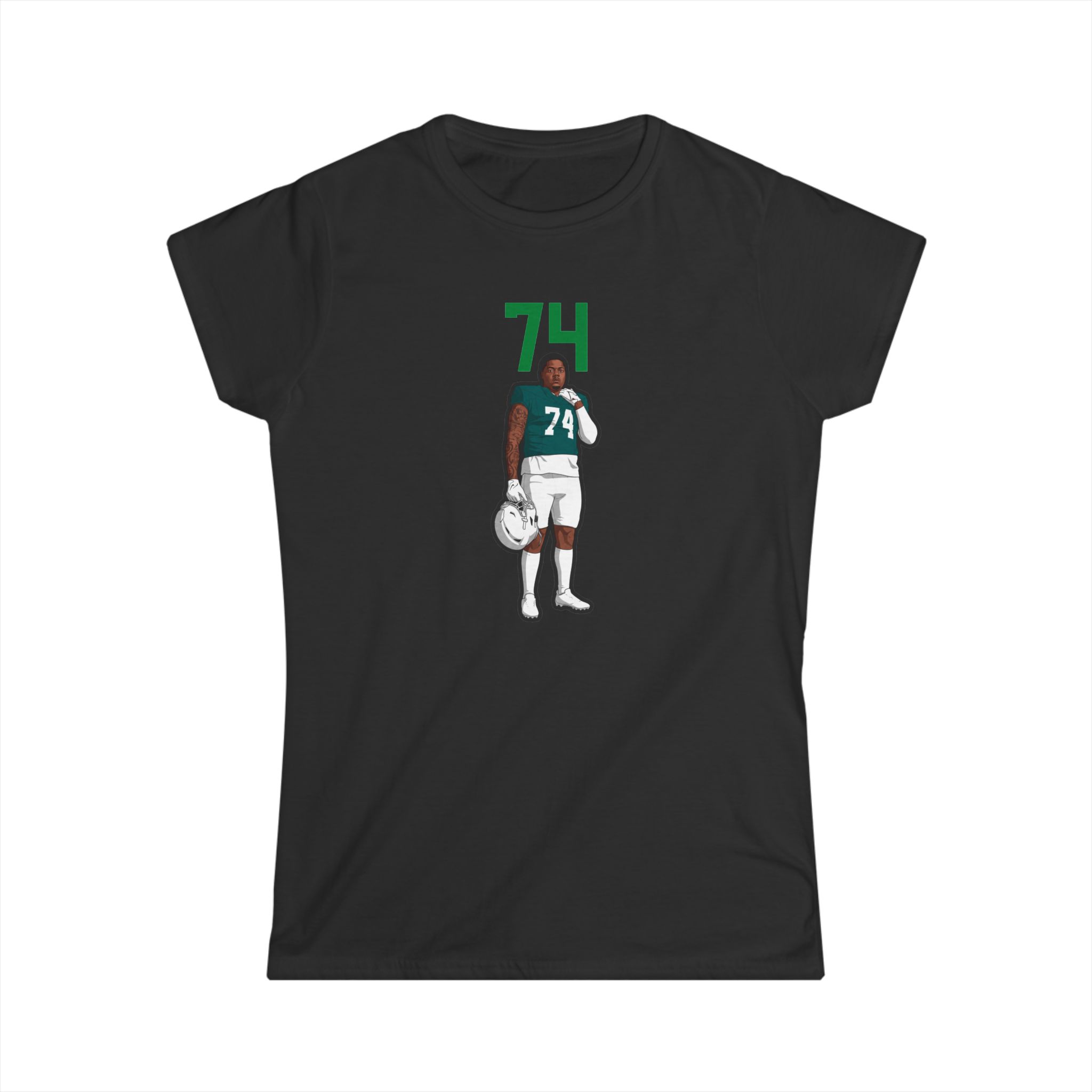 Women's Softstyle Tee — character_number_top in Black