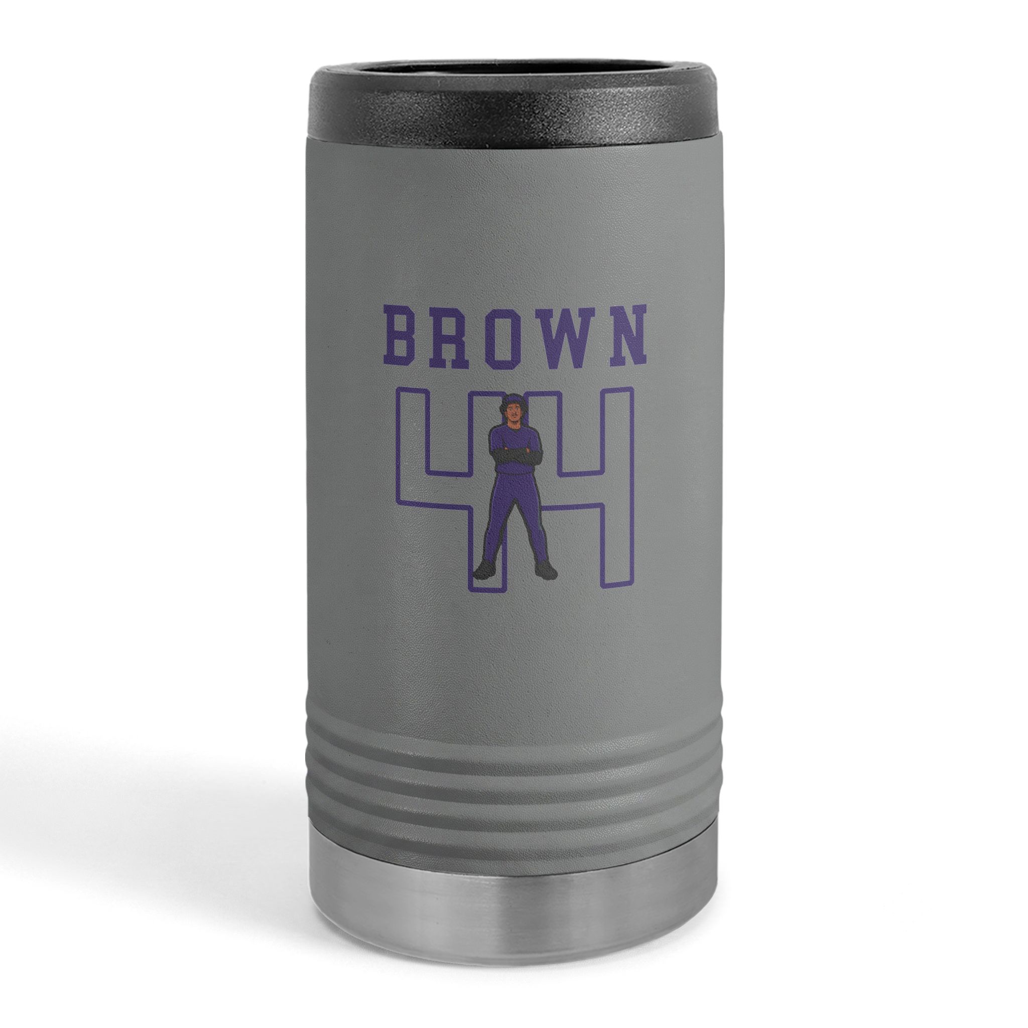 Slim Stainless Can Cooler — character_shirsey in Grey
