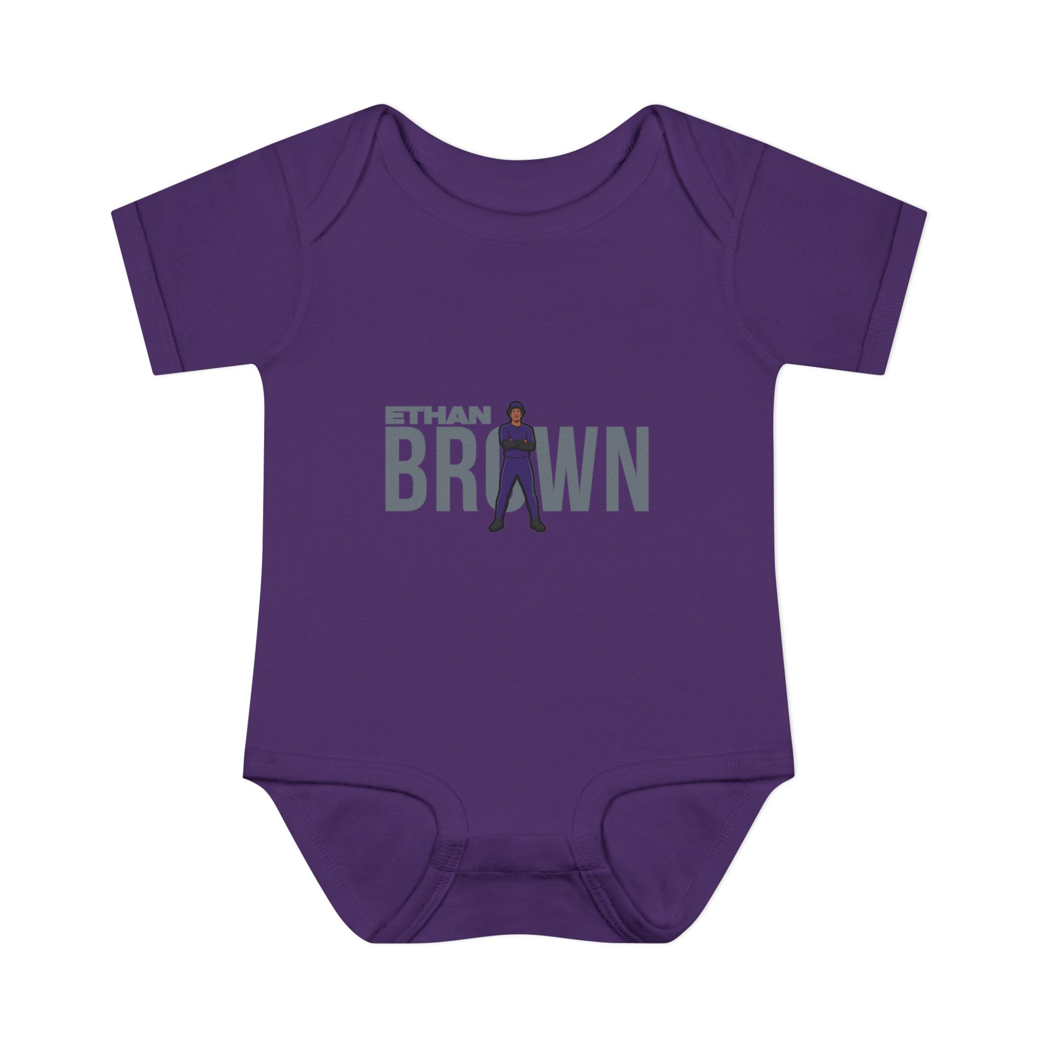 Baby Onesie — character_player_name in Purple