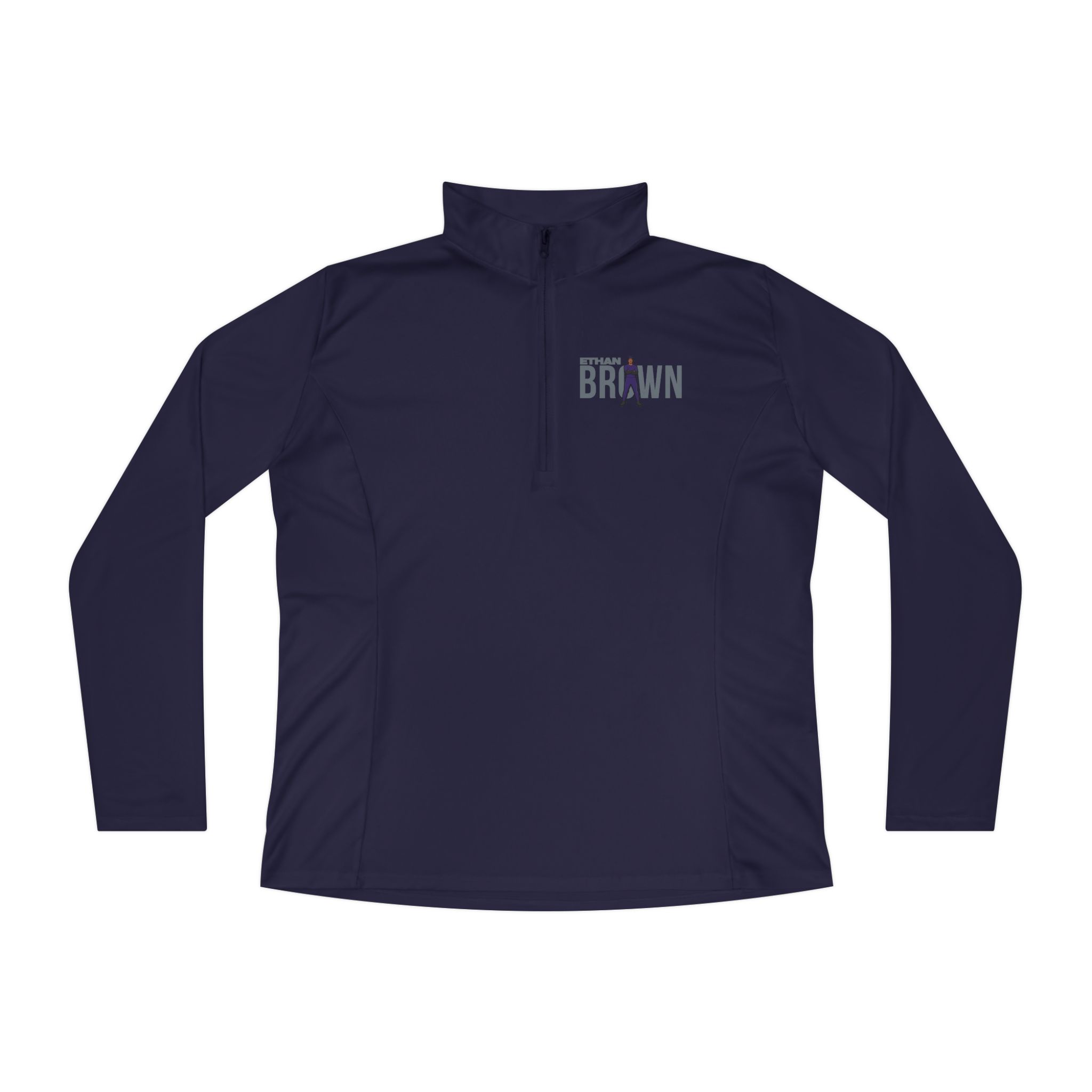 Women's Q-Zip Pullover — character_player_name in Navy
