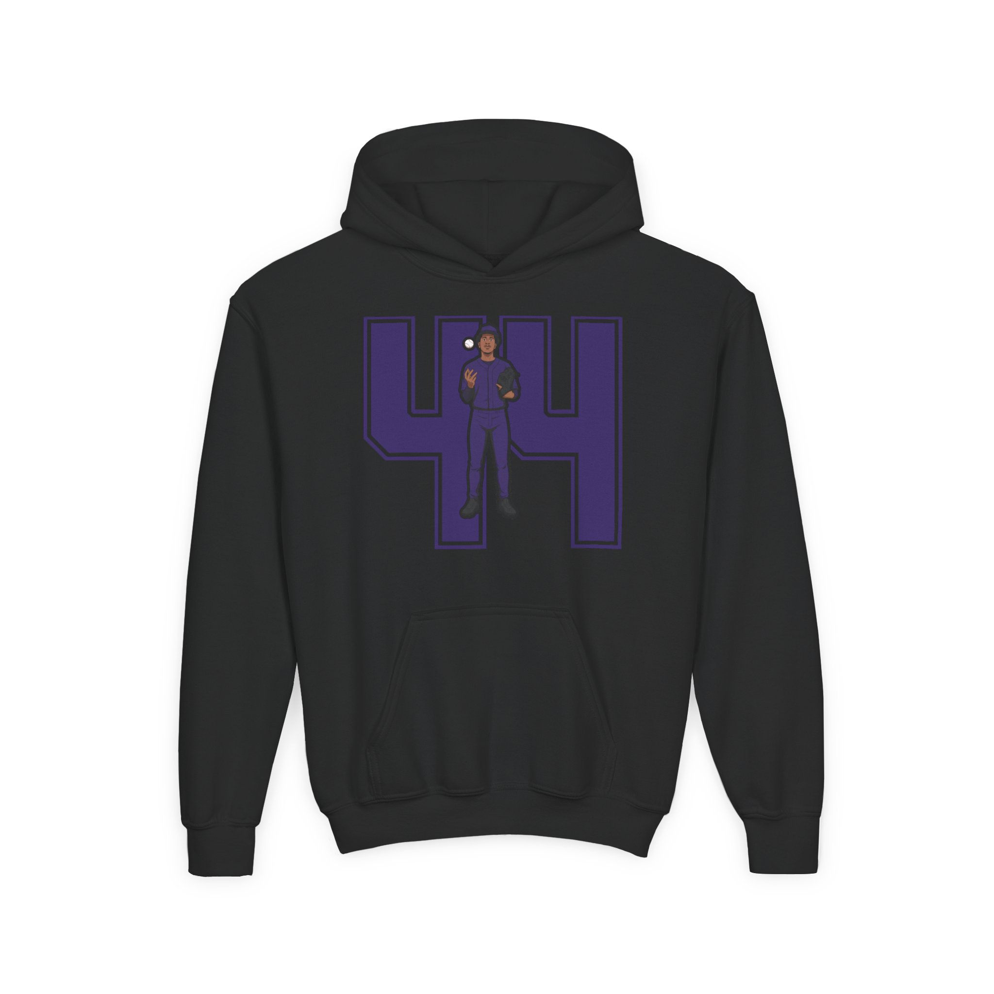 Youth Hoodie — character_number in Black