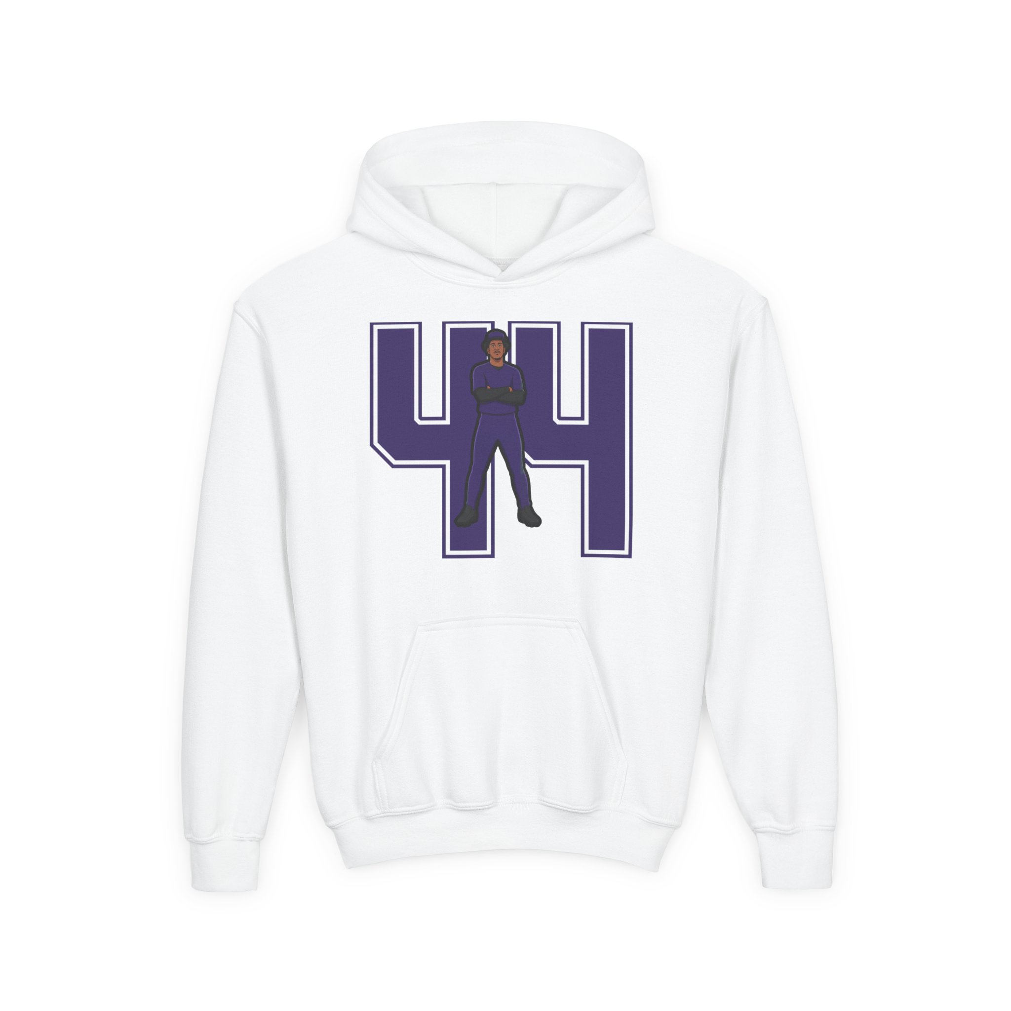Youth Hoodie — character_number in White