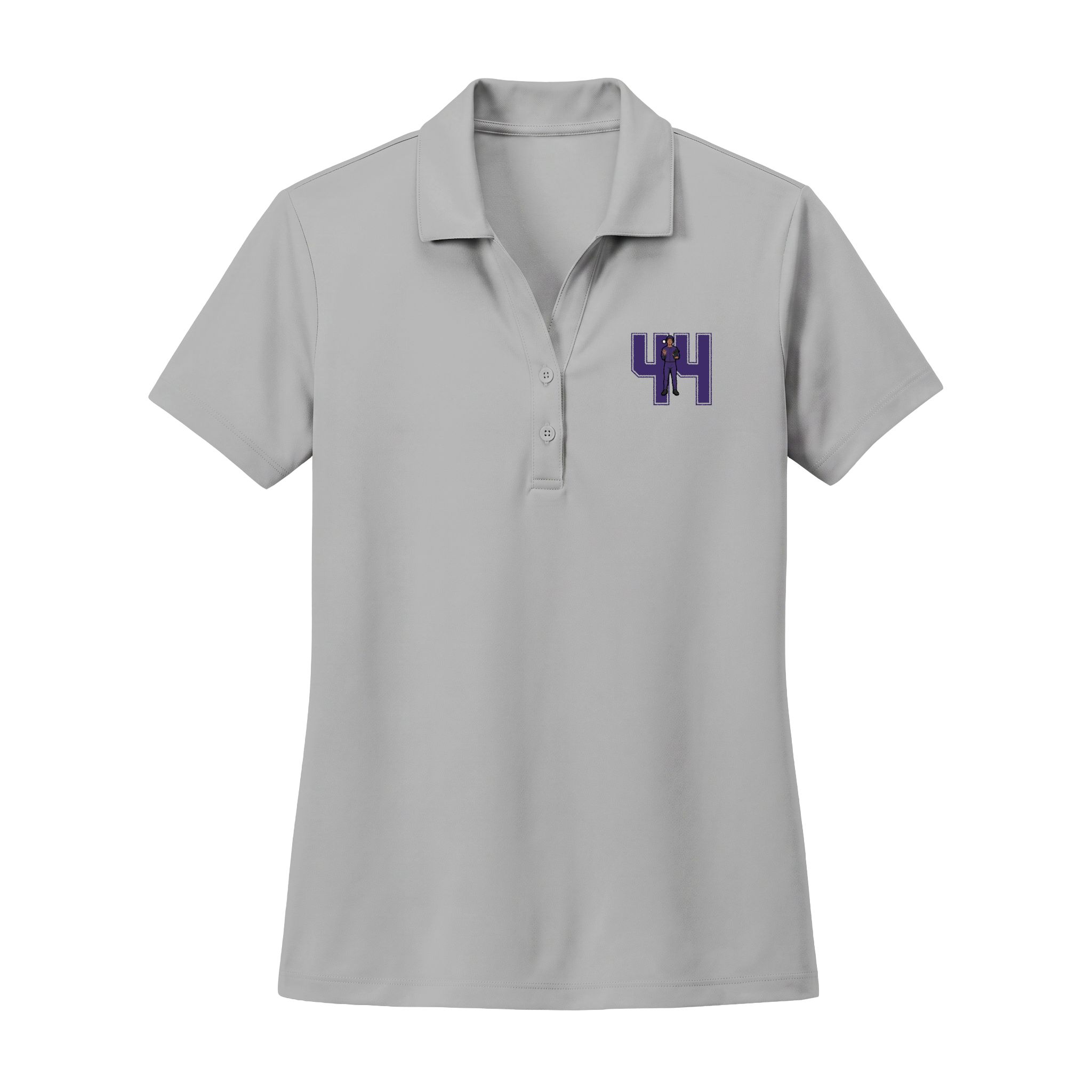 Women's Polo — character_number in Silver